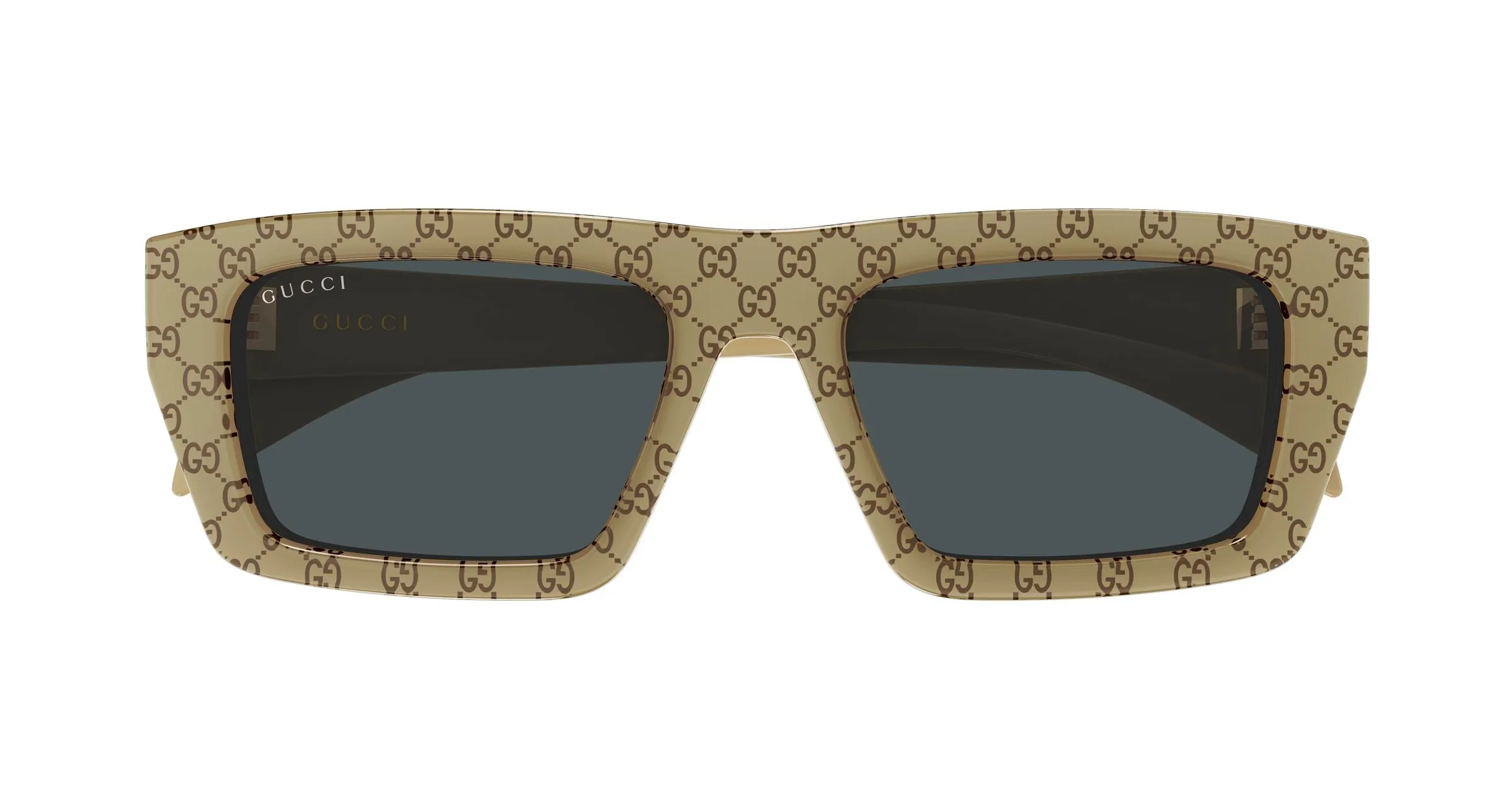 Gucci GG2020S 004 Occhiali da sole Acetato Beige Grigio Squadrata - immagine 2