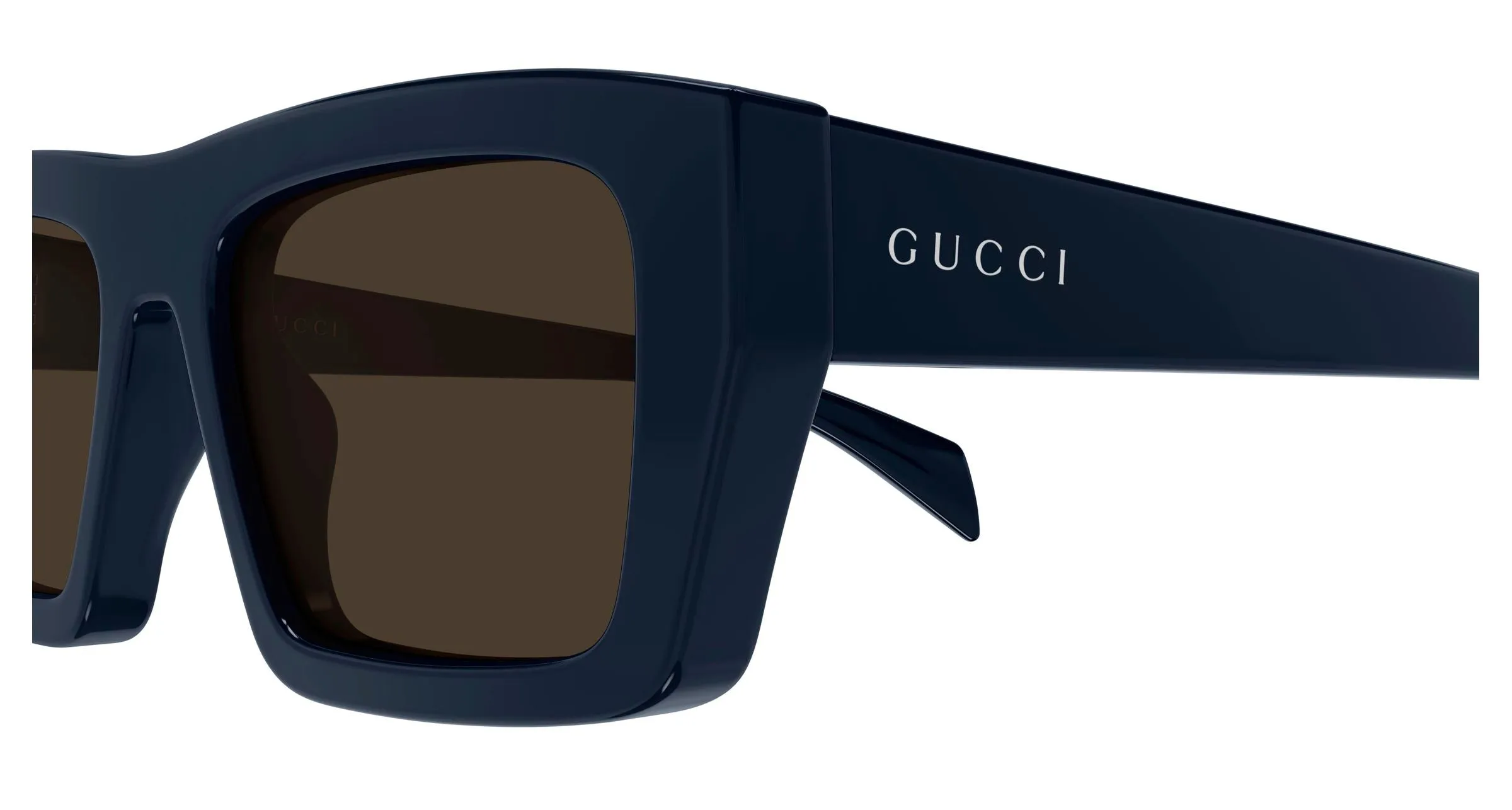 Gucci GG2020S 003 Occhiali da sole Acetato Blu Marrone Squadrata - immagine 3
