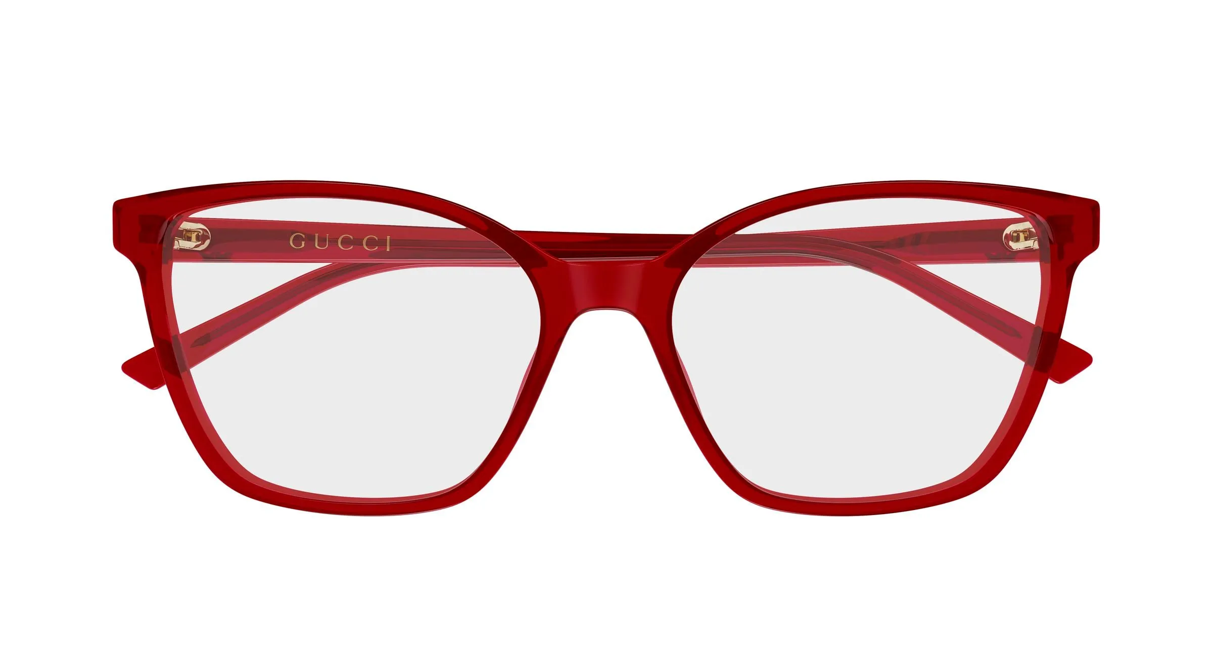 Gucci GG1995O 009 Montature da vista Acetato Rosso Trasparente Cat Eye - immagine 2