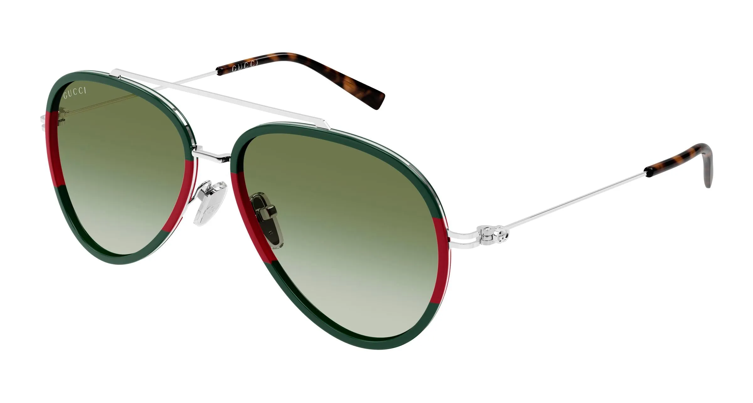Gucci GG1981S 007 Occhiali da sole Iniettato Verde Verde Pilot Sfumato - immagine 1