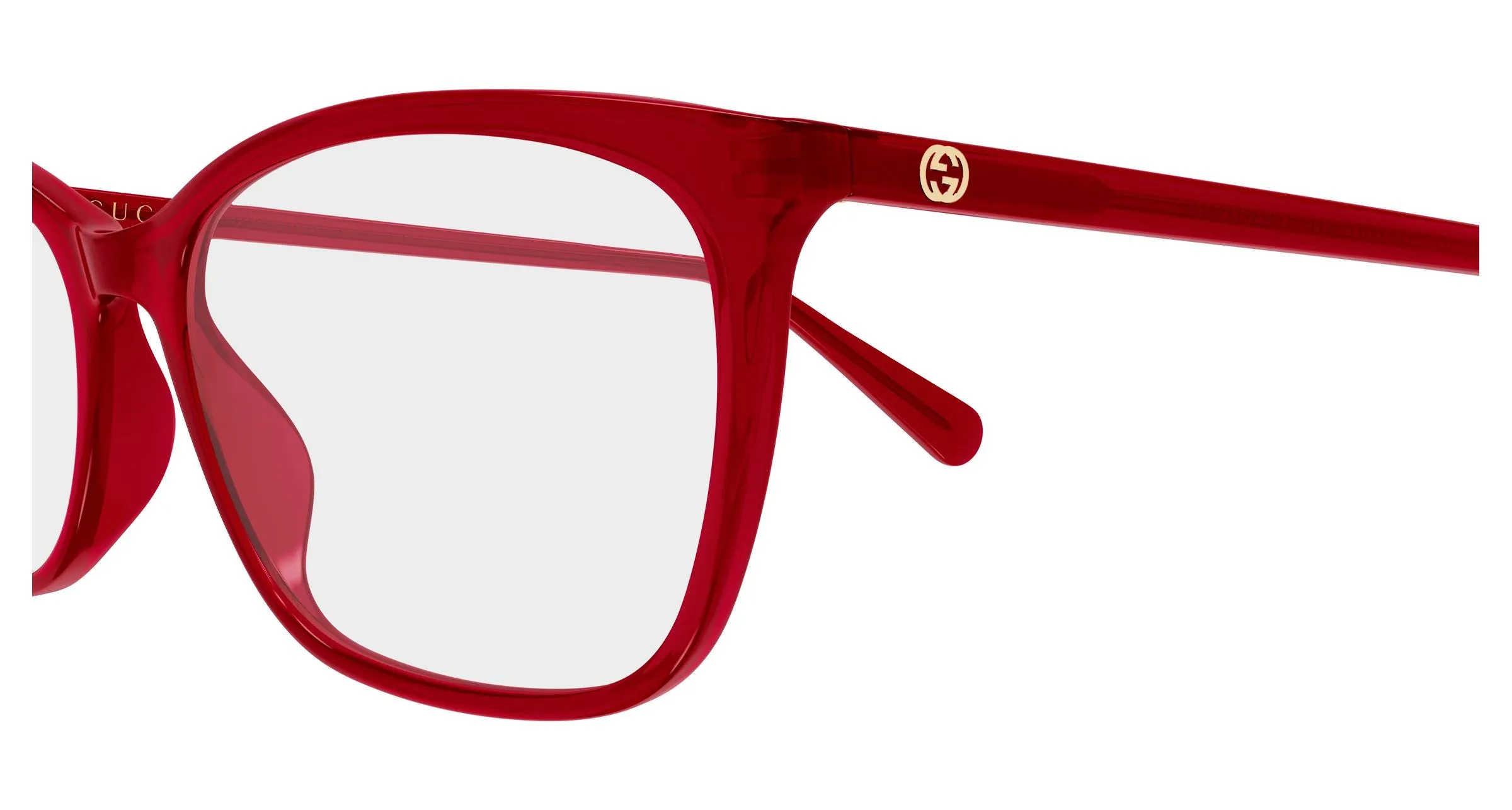 Gucci GG1930O 009 Montature da vista Acetato Rosso Trasparente Squadrata - immagine 3