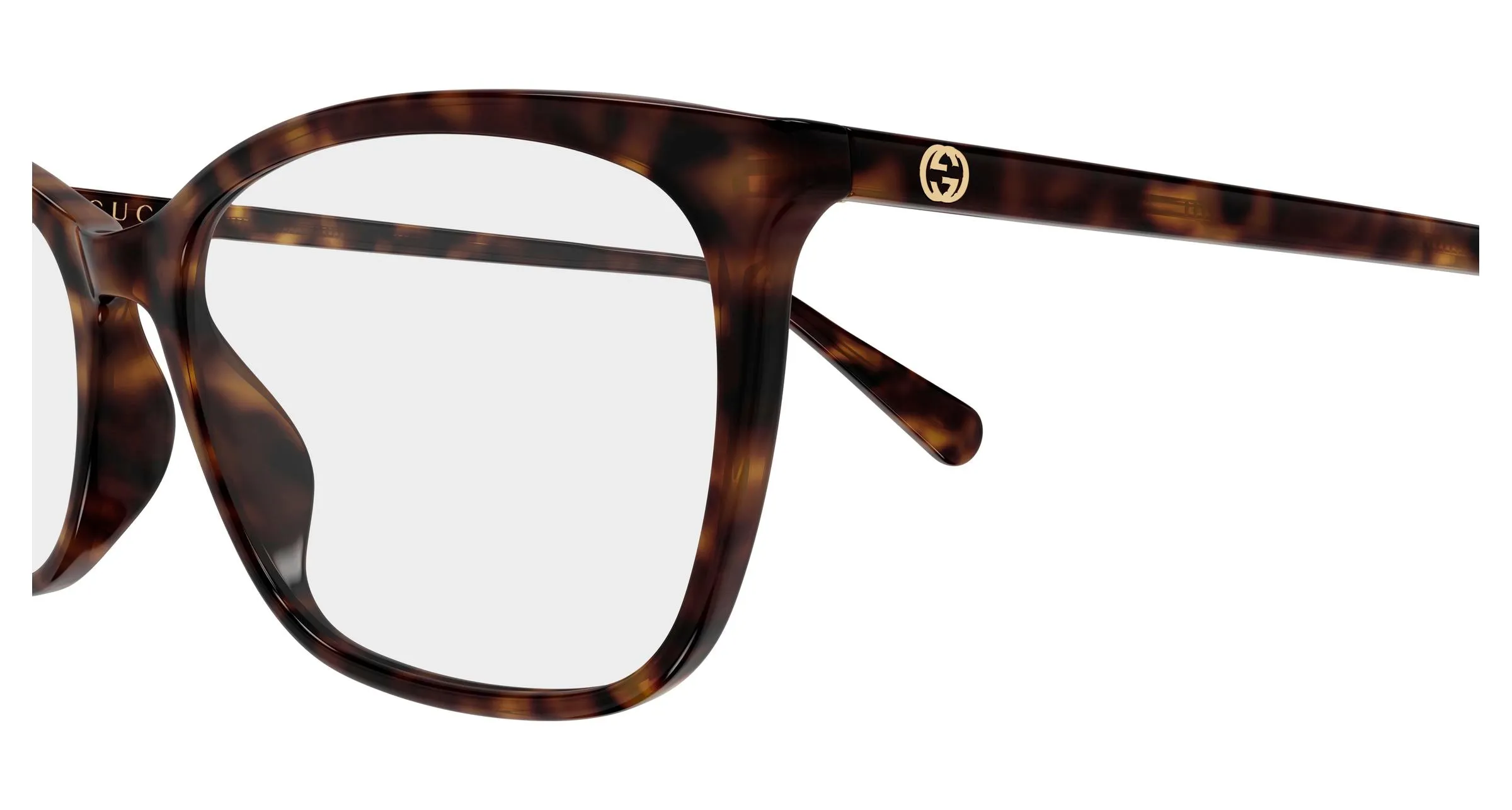 Gucci GG1930O 008 Montature da vista Acetato Havana Trasparente Squadrata - immagine 3