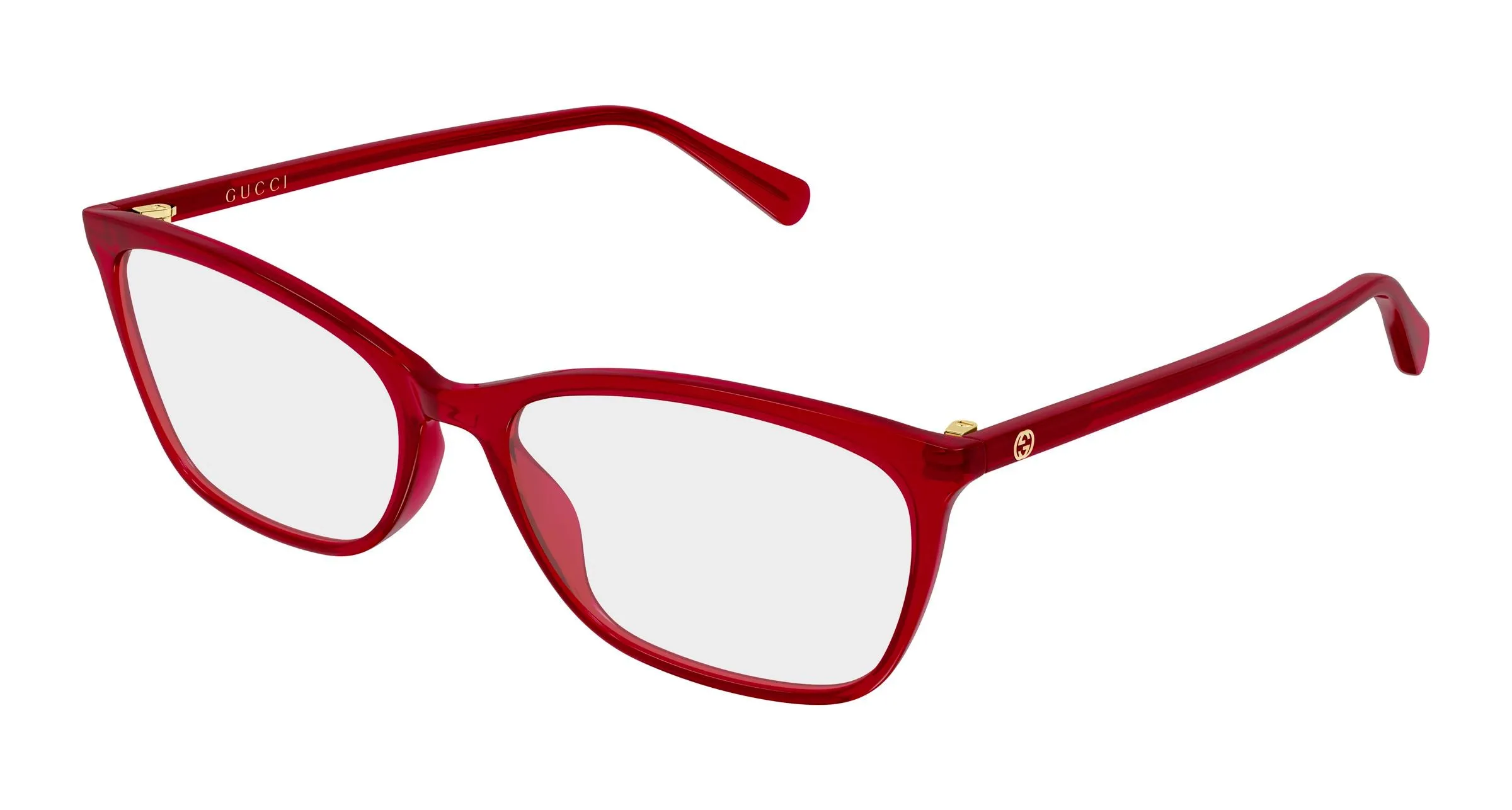 Gucci GG1930O 005 Montature da vista Acetato Rosso Trasparente Squadrata - immagine 1