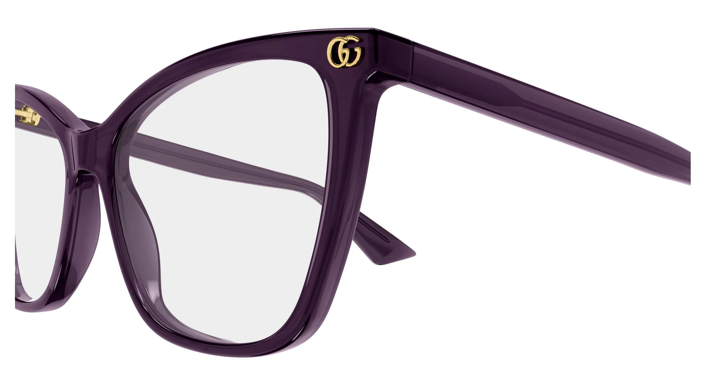 Gucci GG1817O 007 Montature da vista Acetato Viola Trasparente Cat Eye - immagine 3