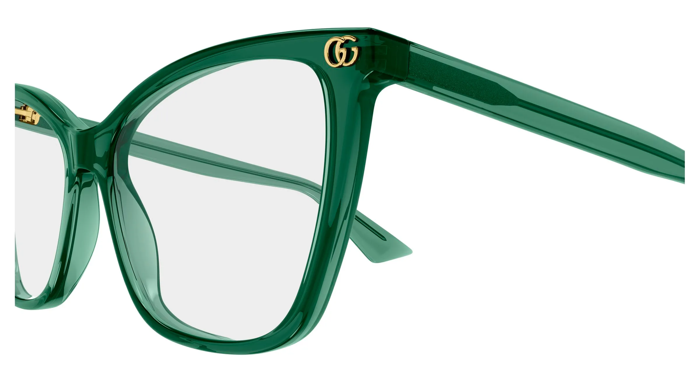 Gucci GG1817O 006 Montature da vista Acetato Verde Trasparente Cat Eye - immagine 3