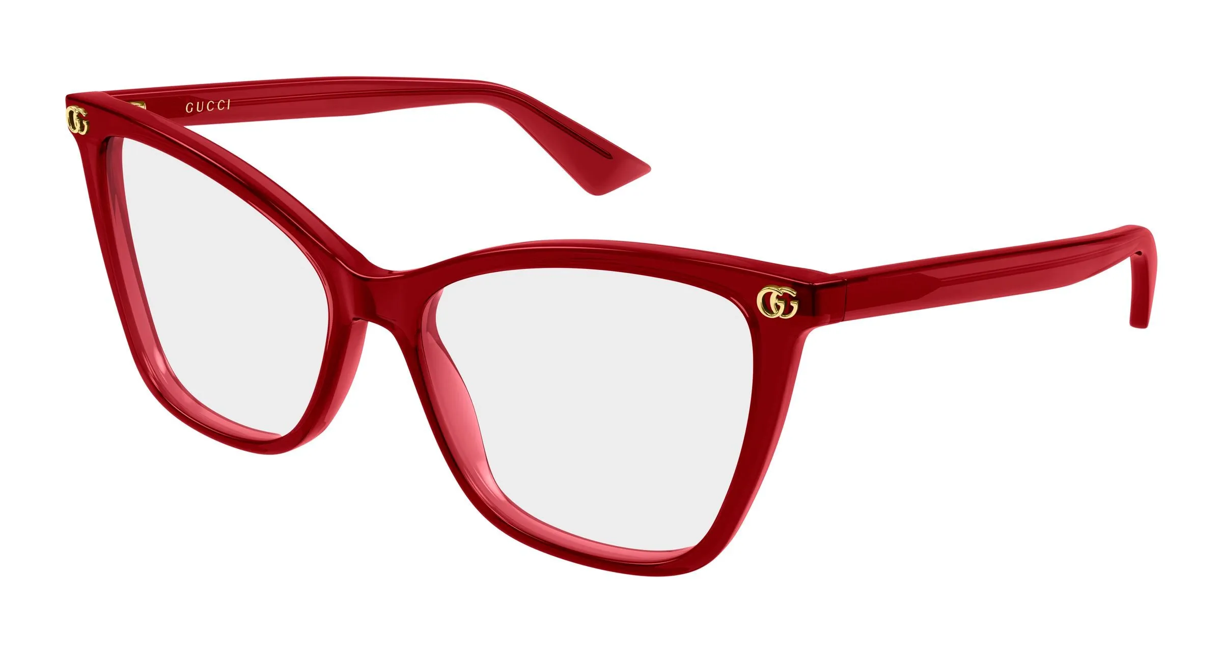 Gucci GG1817O 005 Montature da vista Acetato Rosso Trasparente Cat Eye - immagine 1