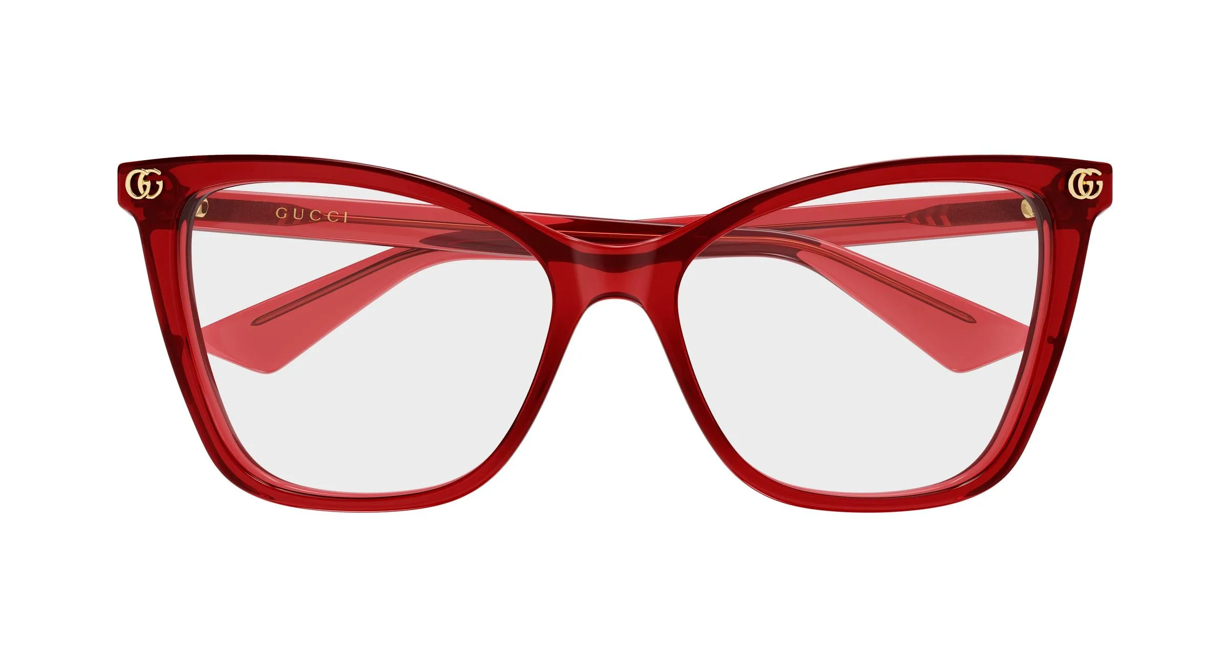 Gucci GG1817O 005 Montature da vista Acetato Rosso Trasparente Cat Eye - immagine 2