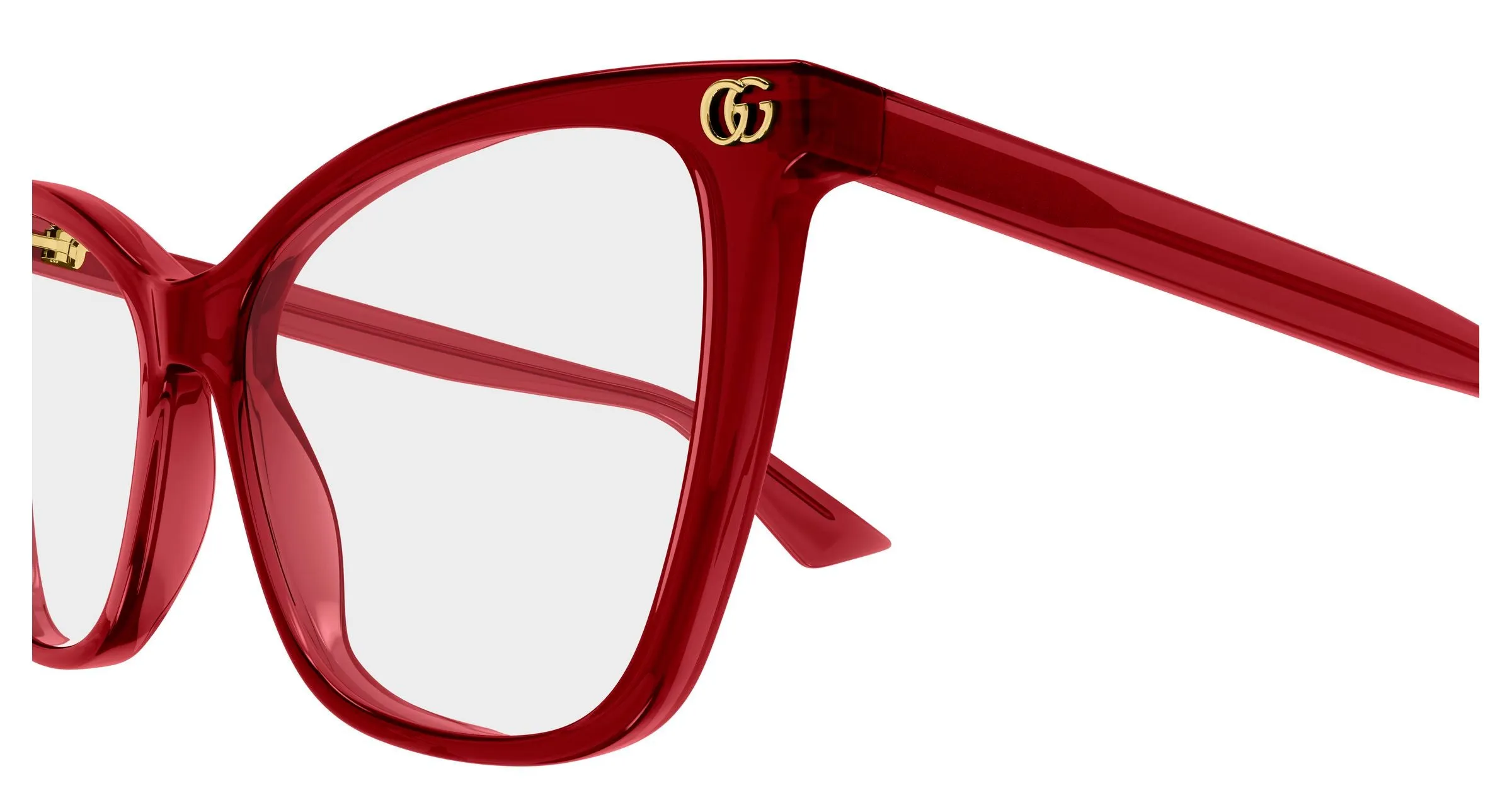 Gucci GG1817O 005 Montature da vista Acetato Rosso Trasparente Cat Eye - immagine 3