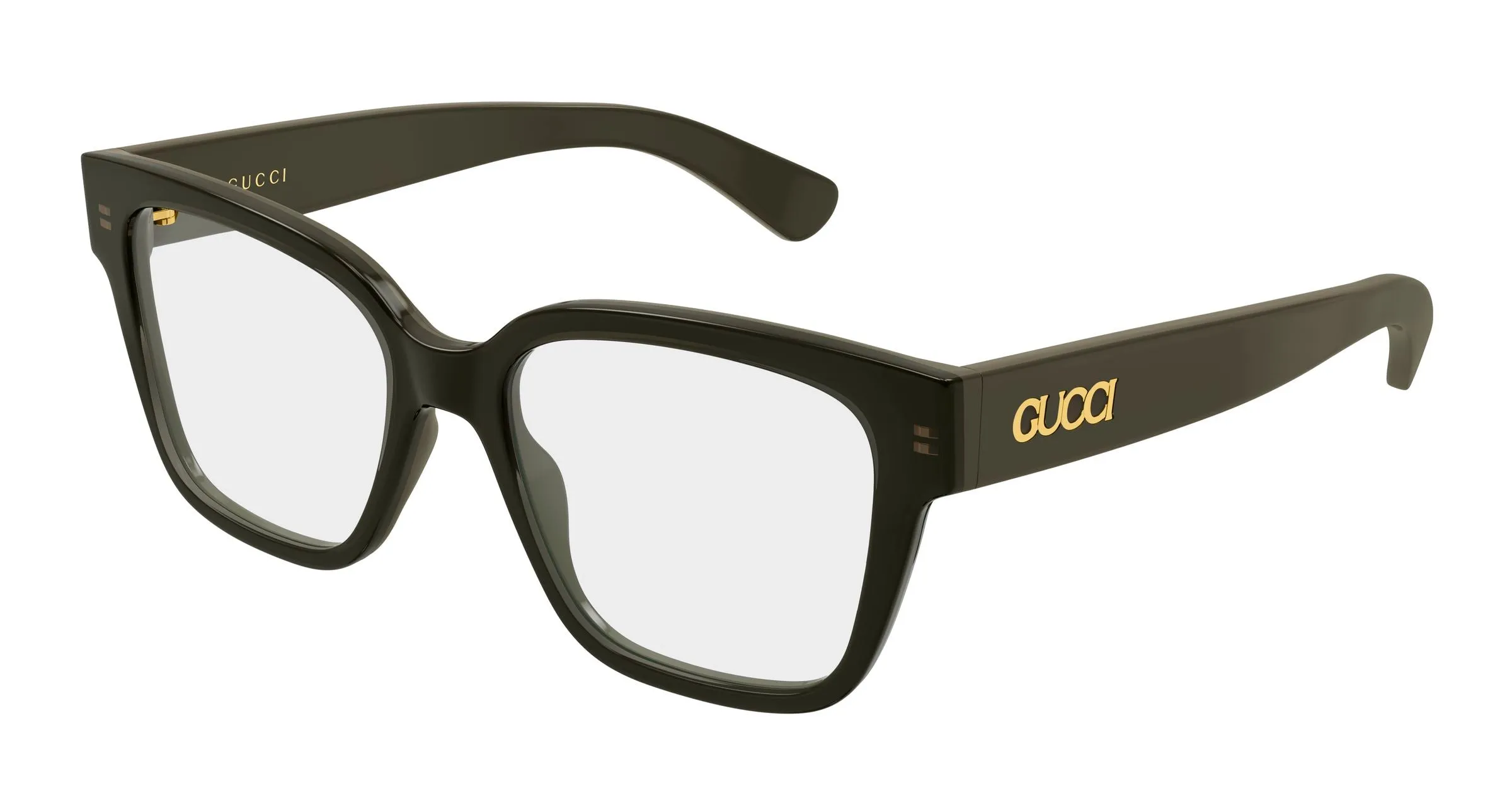 Gucci GG1791O 014 Montature da vista Acetato Marrone Trasparente Squadrata - immagine 1