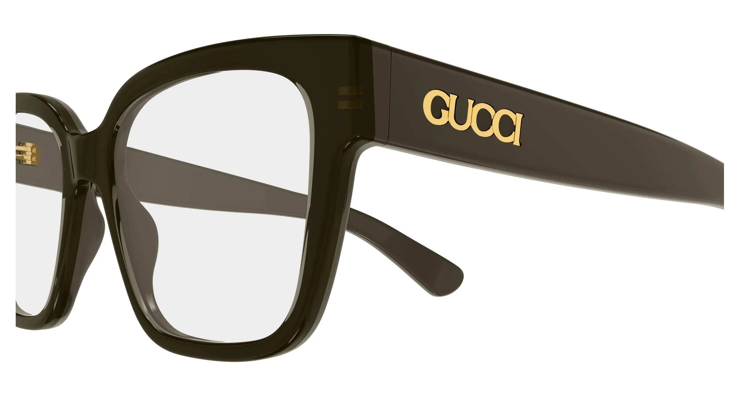 Gucci GG1791O 014 Montature da vista Acetato Marrone Trasparente Squadrata - immagine 3
