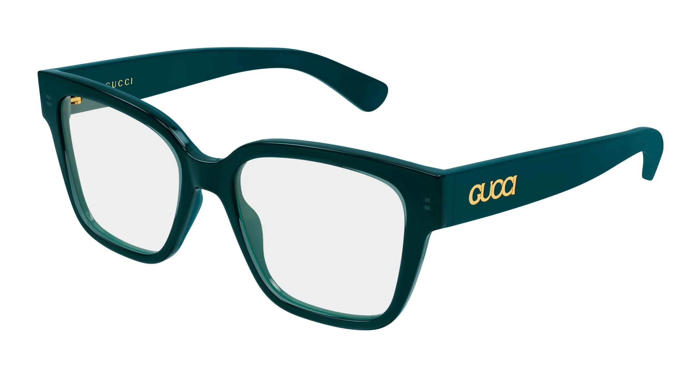 Gucci GG1791O 012 Montature da vista Acetato Verde Trasparente Squadrata - immagine 1