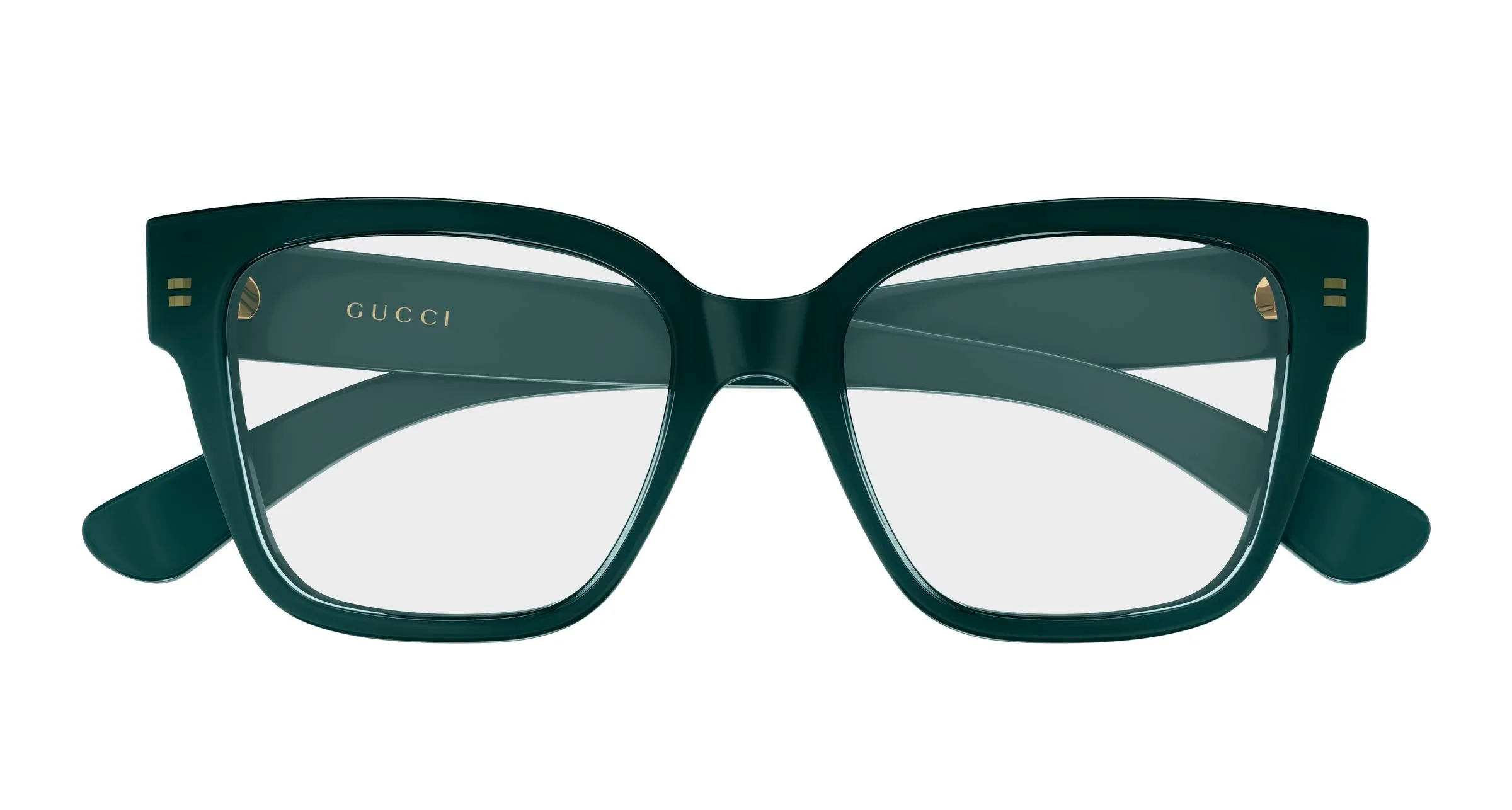 Gucci GG1791O 012 Montature da vista Acetato Verde Trasparente Squadrata - immagine 2