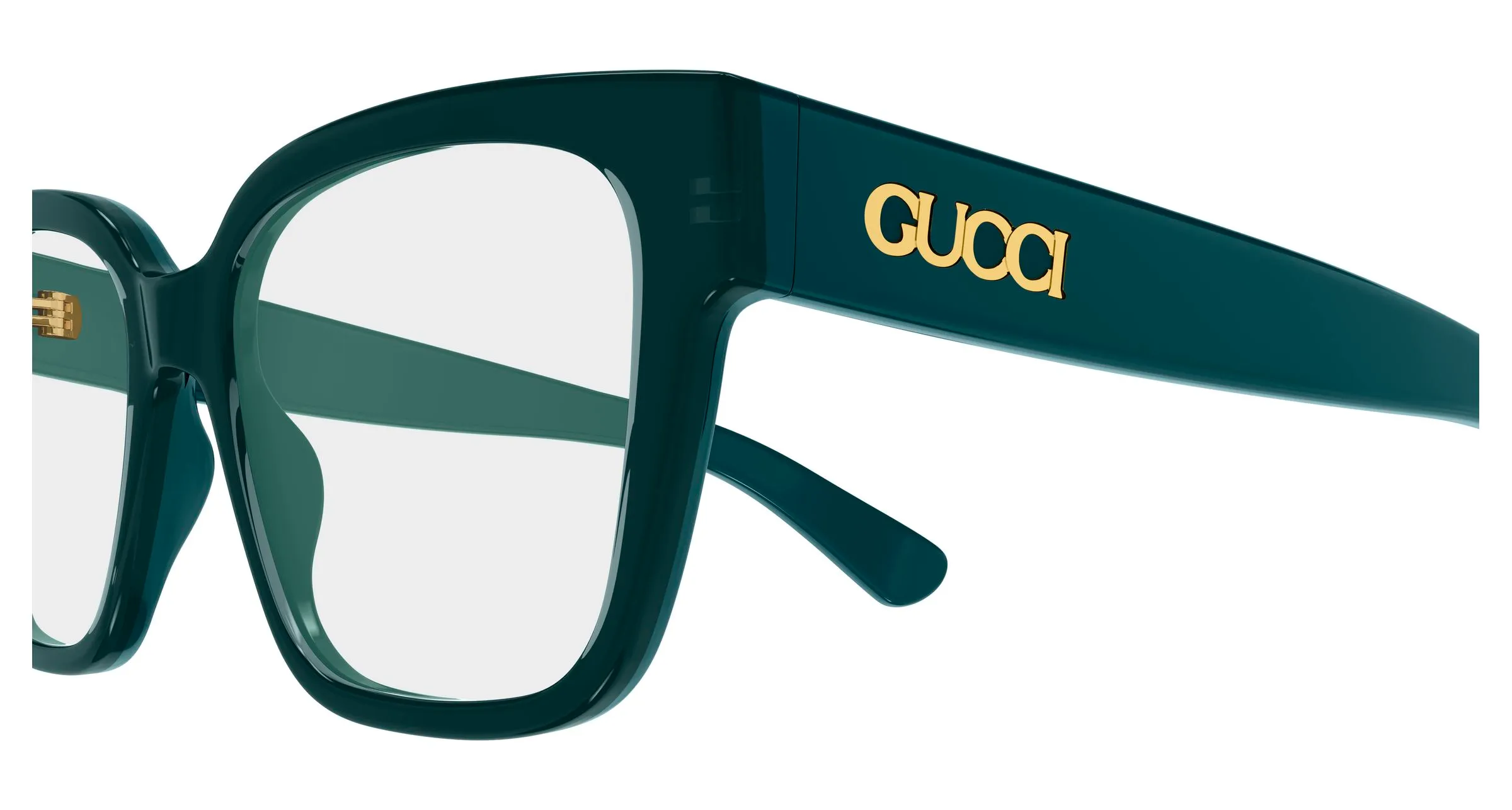 Gucci GG1791O 012 Montature da vista Acetato Verde Trasparente Squadrata - immagine 3