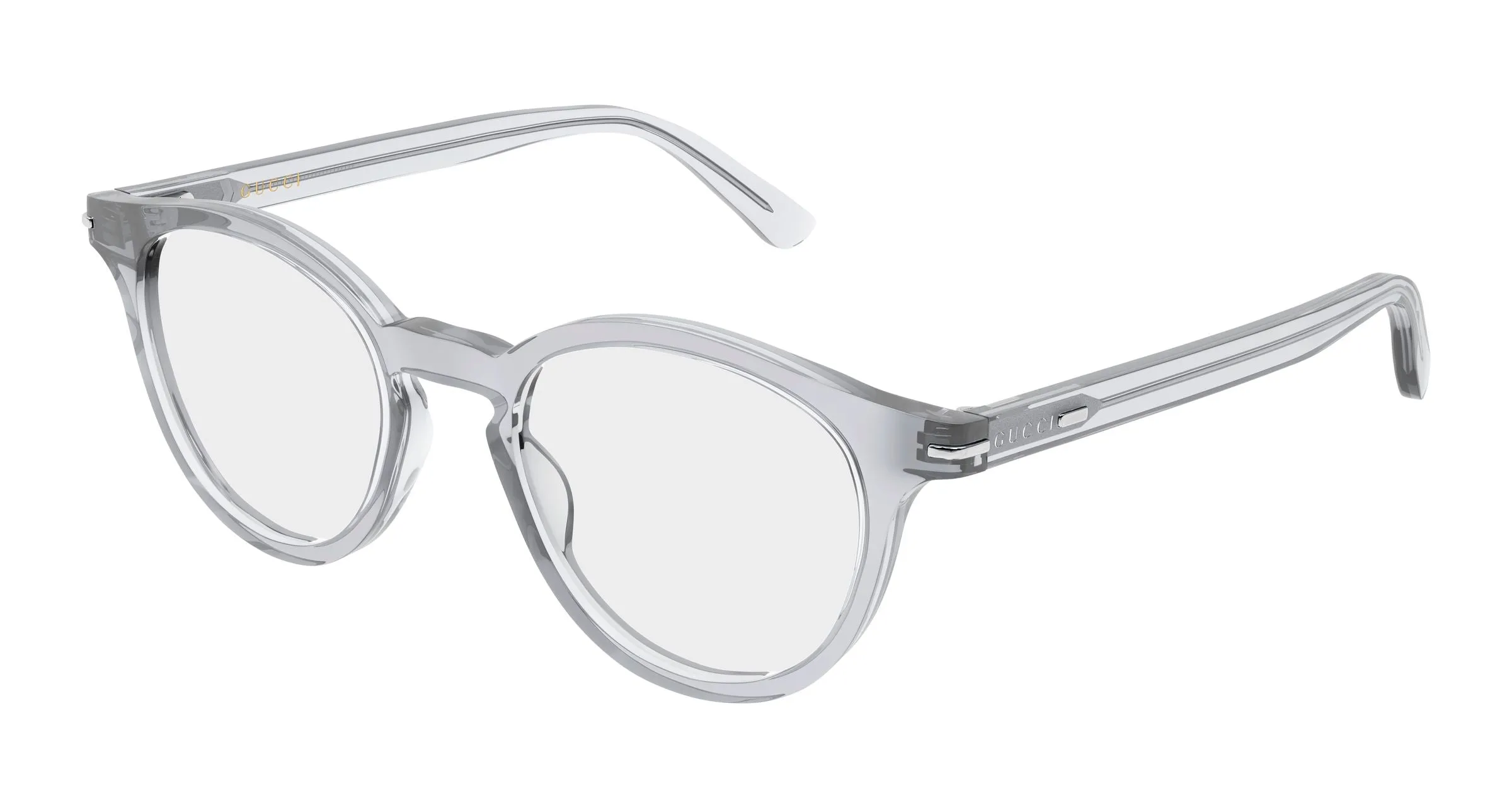 Gucci GG1727O 006 Montature da vista Acetato Grigio Trasparente Rotonda - immagine 1