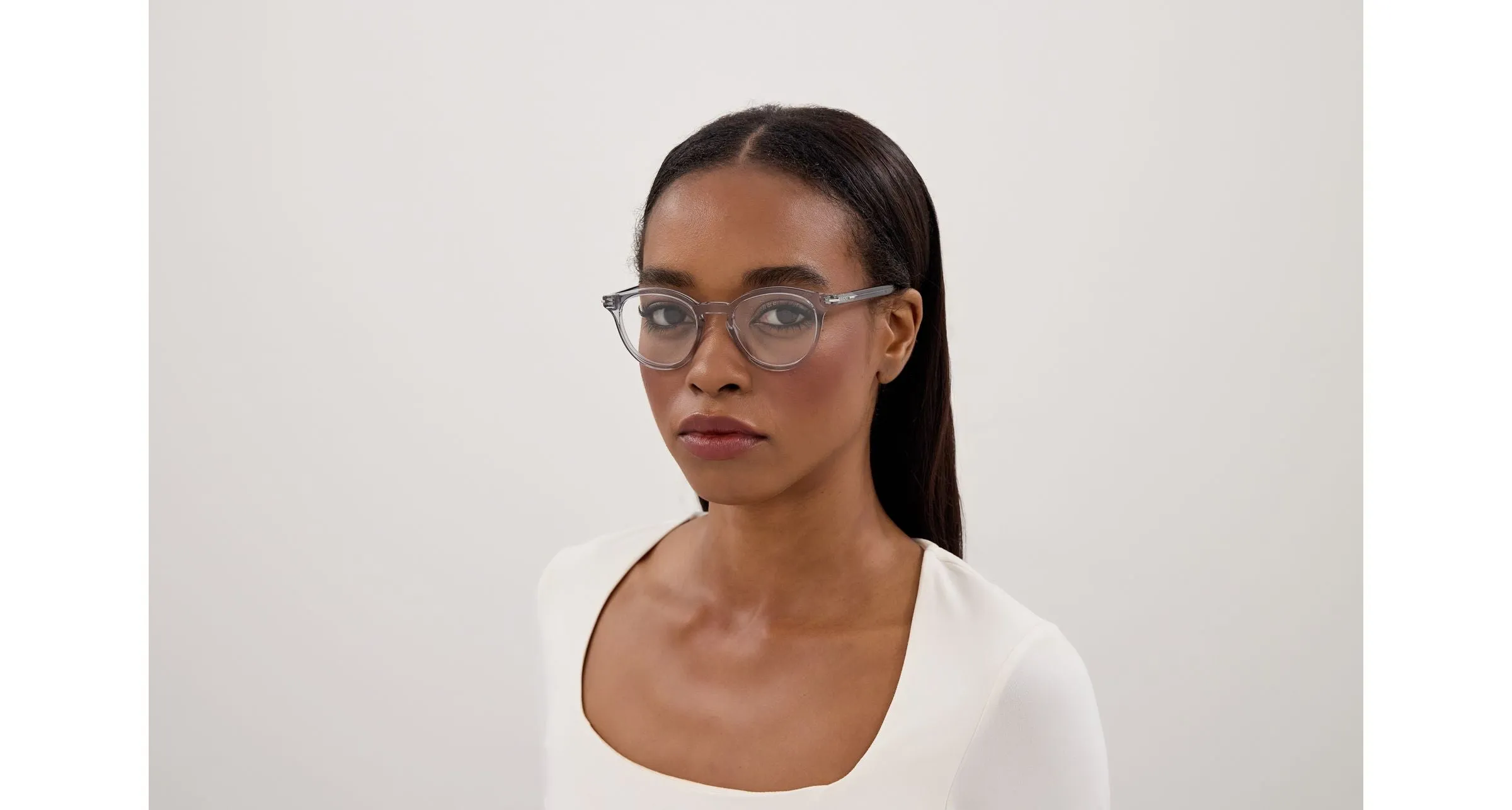 Gucci GG1727O 006 Montature da vista Acetato Grigio Trasparente Rotonda - immagine 4