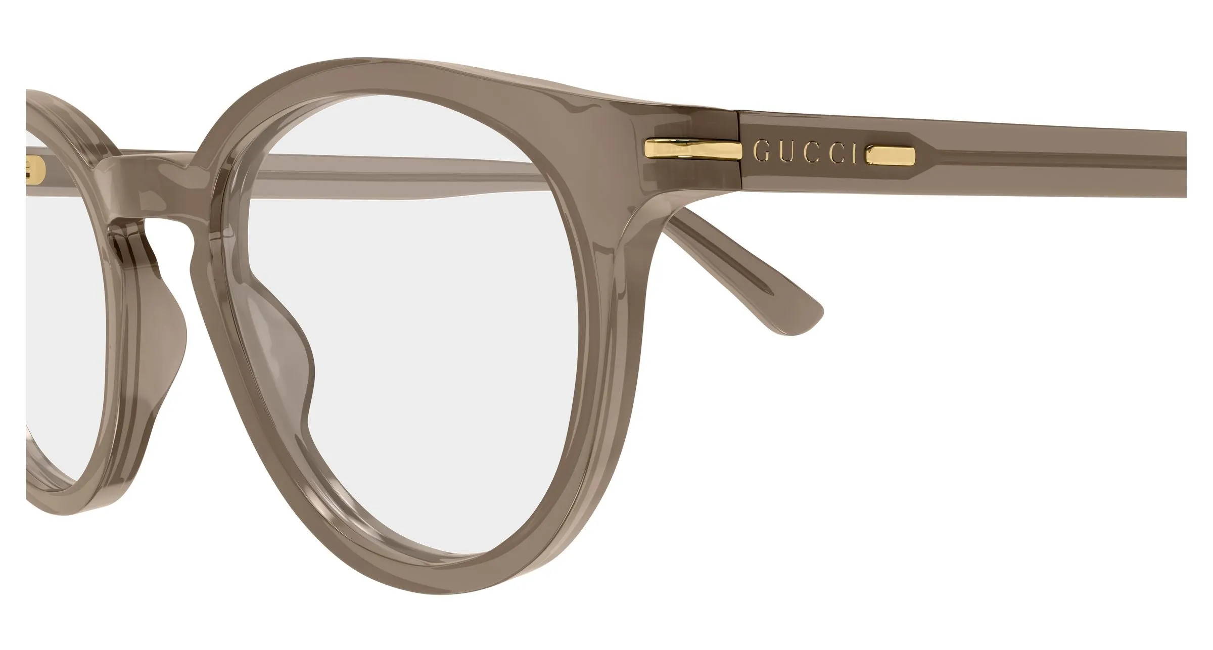 Gucci GG1727O 005 Montature da vista Acetato Marrone Trasparente Rotonda - immagine 3