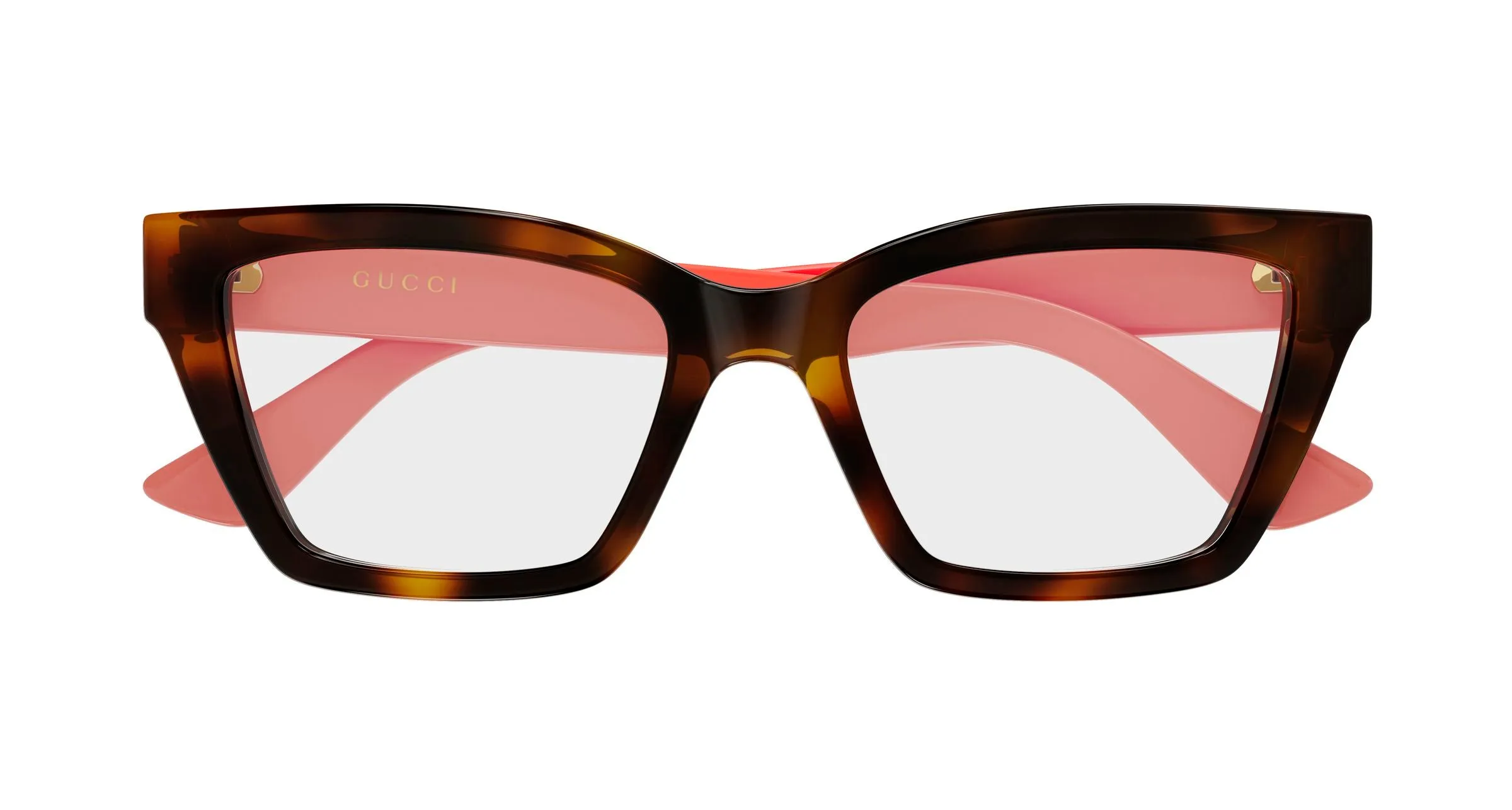 Gucci GG1715O 023 Montature da vista Iniettato Havana Trasparente Cat Eye - immagine 2