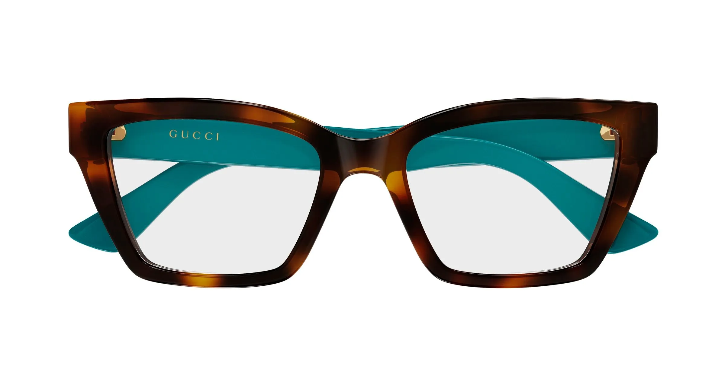Gucci GG1715O 022 Montature da vista Iniettato Havana Trasparente Cat Eye - immagine 2