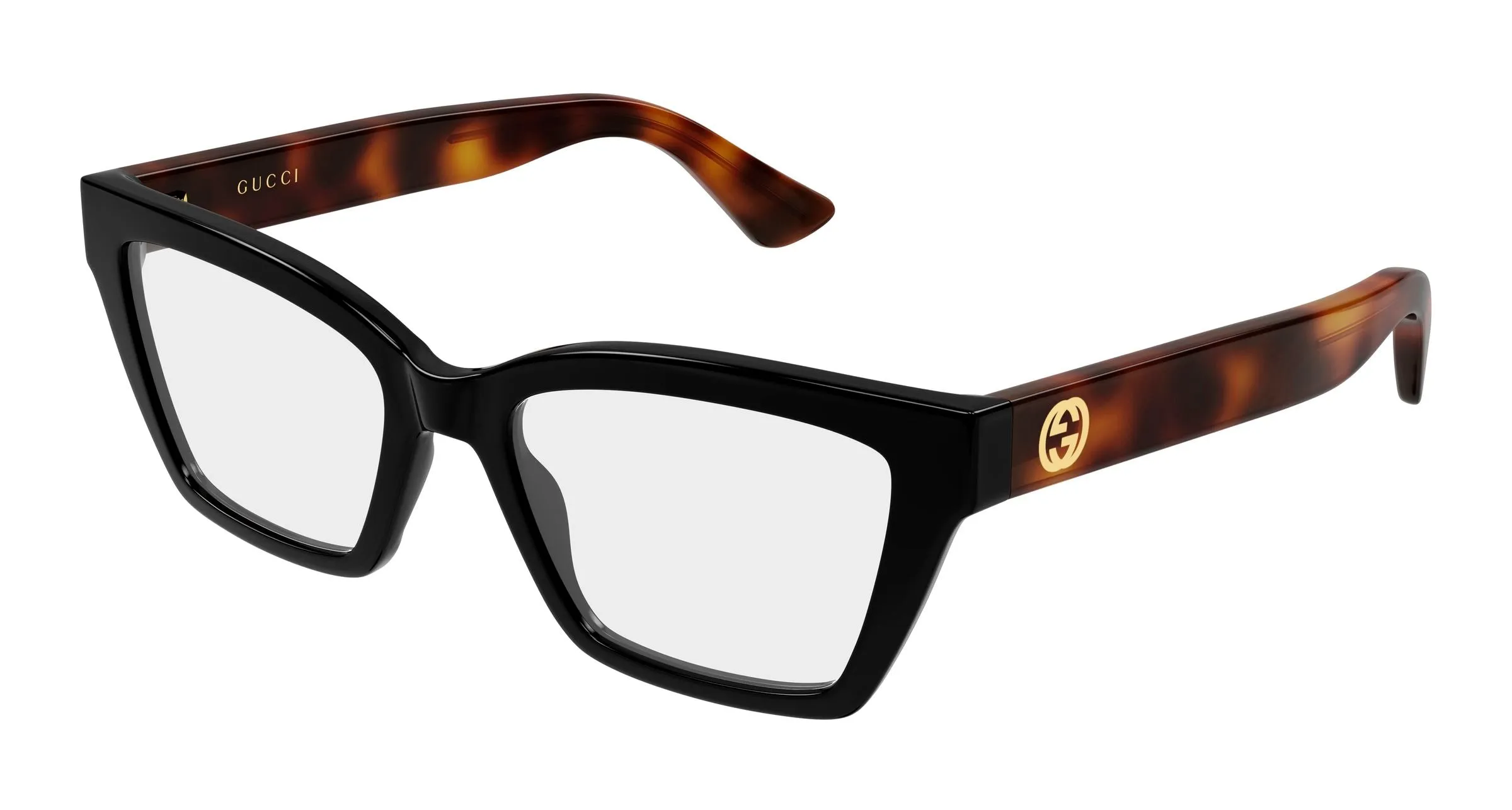 Gucci GG1715O 018 Montature da vista Iniettato Nero Trasparente Cat Eye - immagine 1