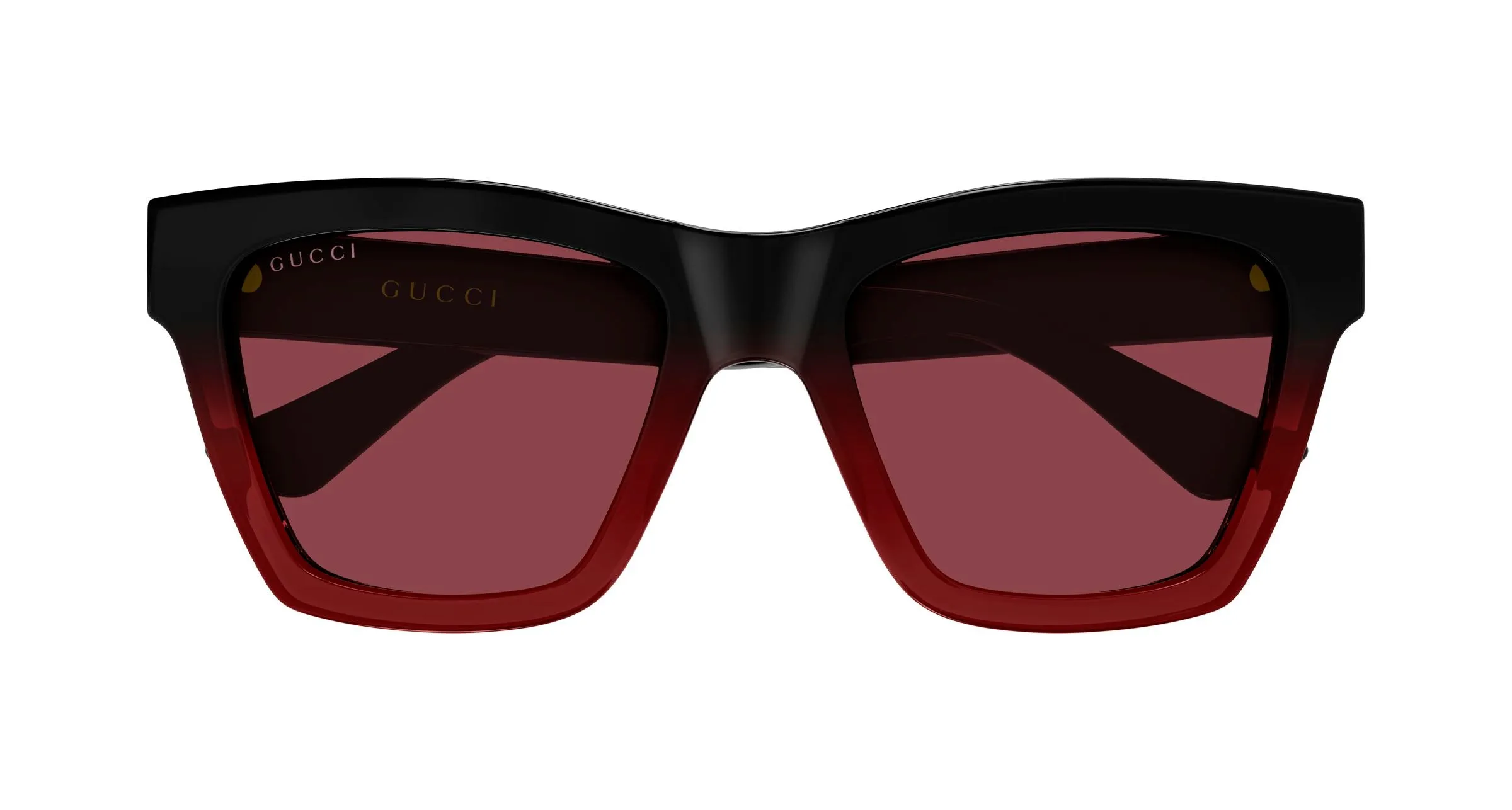 Gucci GG1714S 009 Occhiali da sole Iniettato Nero Rosso Cat Eye - immagine 2