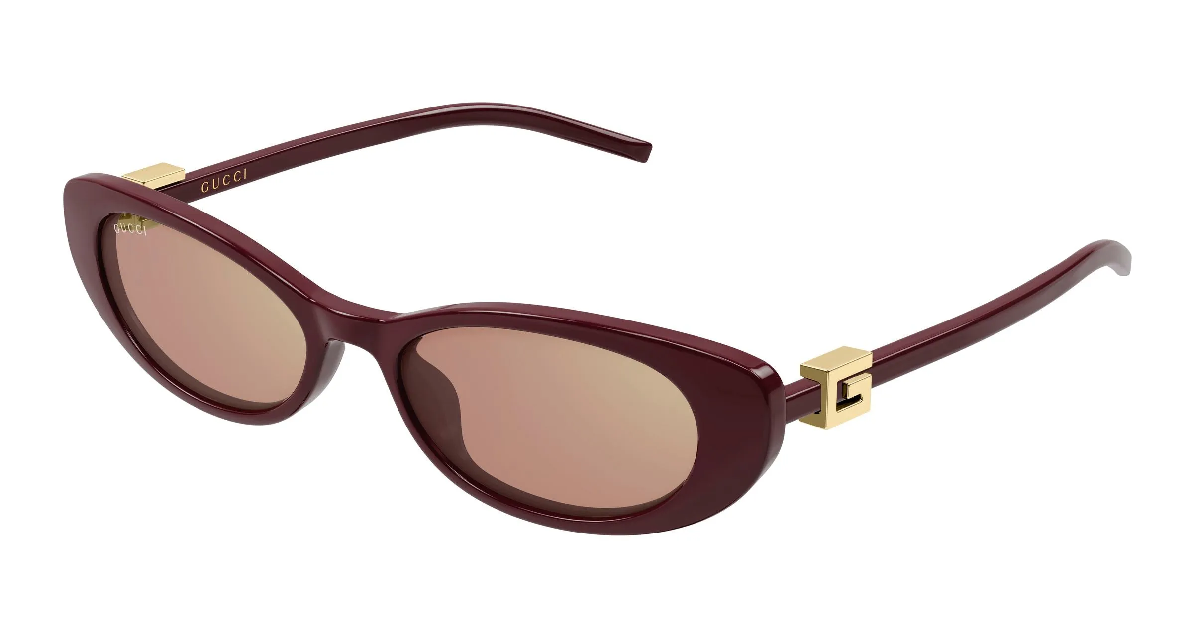 Gucci GG1680S 009 Occhiali da sole Iniettato Marrone Rosa Cat Eye Specchiato - immagine 1
