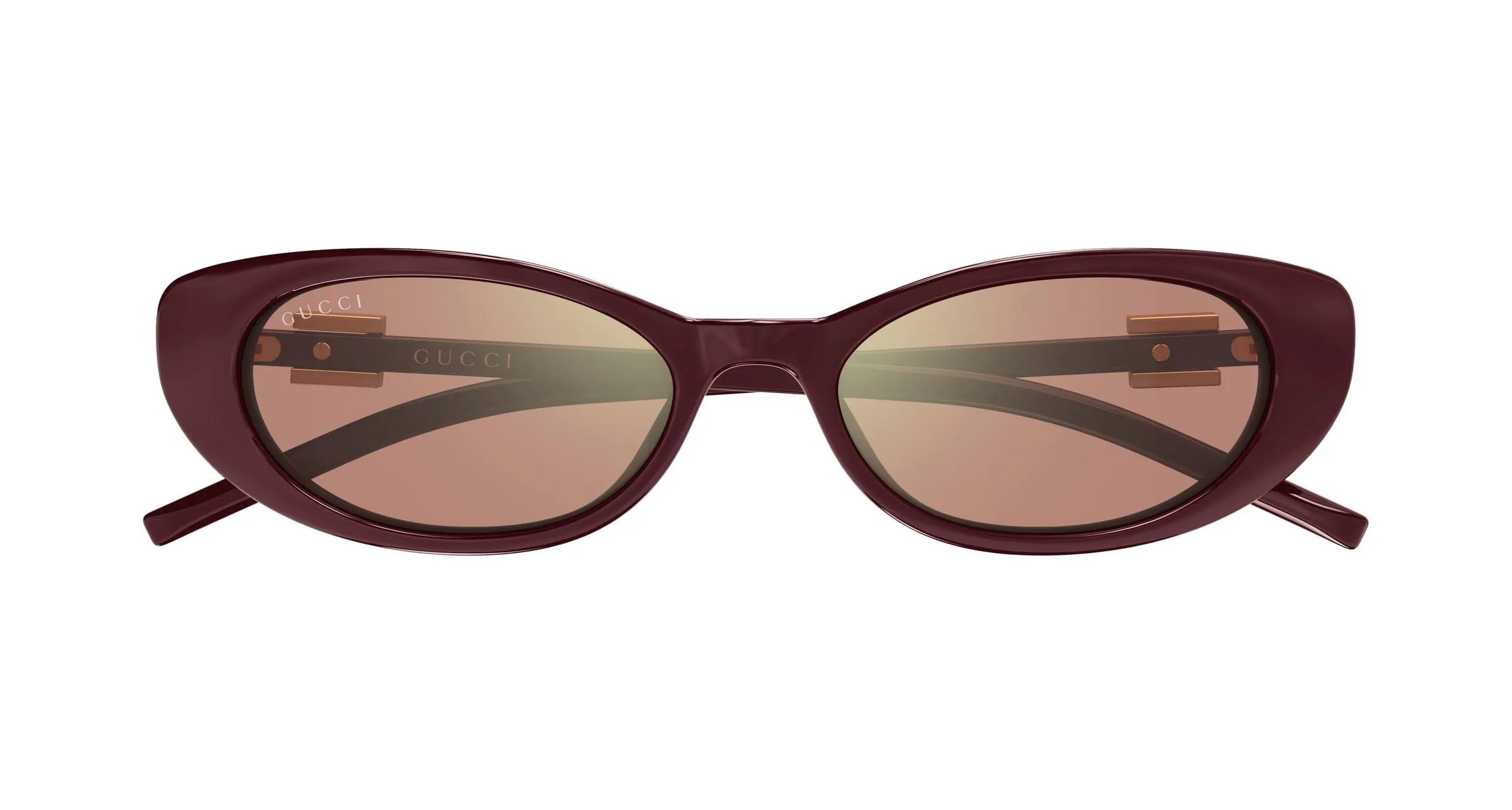 Gucci GG1680S 009 Occhiali da sole Iniettato Marrone Rosa Cat Eye Specchiato - immagine 2