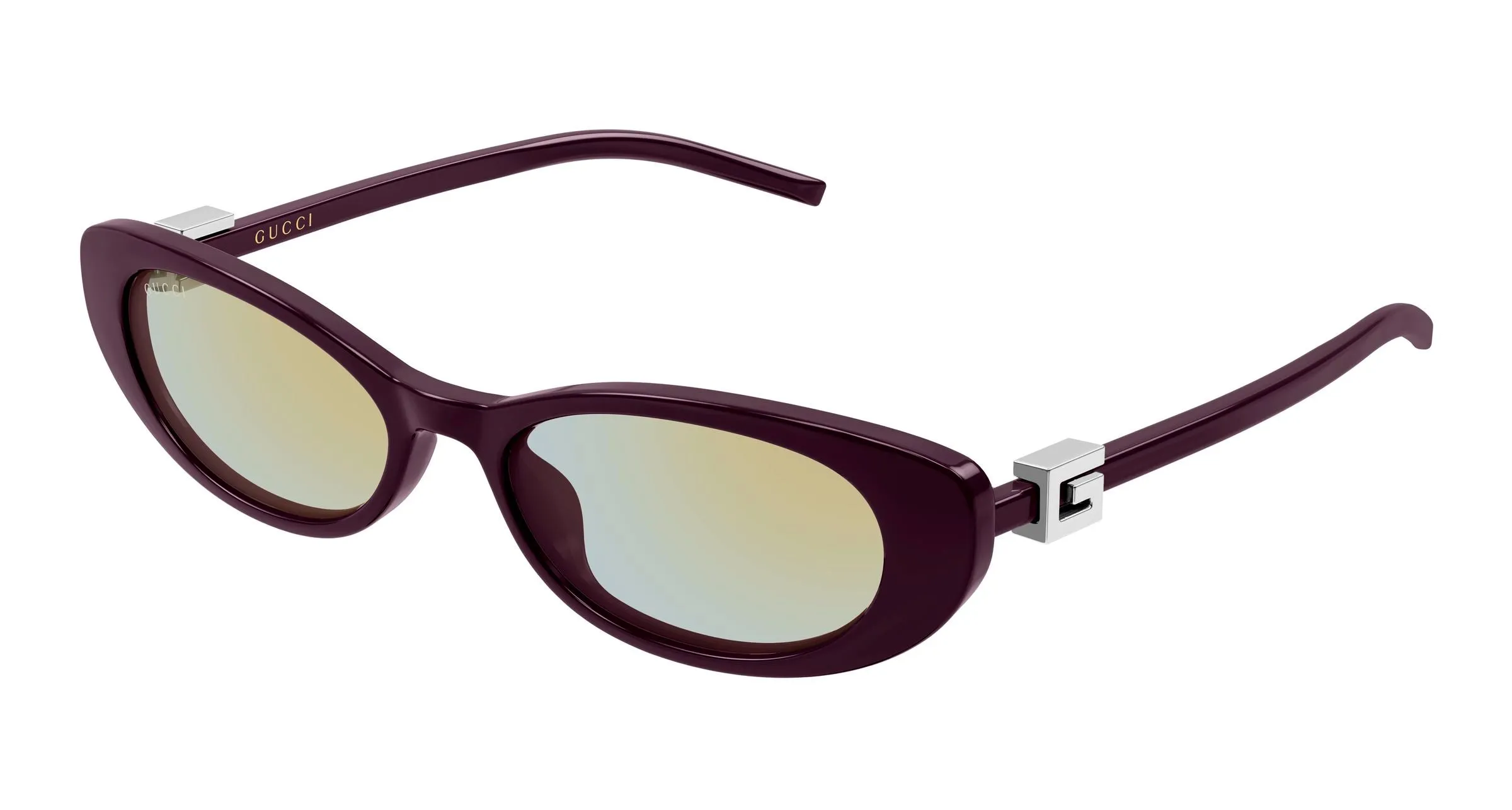 Gucci GG1680S 008 Occhiali da sole Iniettato Viola Blu Cat Eye Specchiato - immagine 1