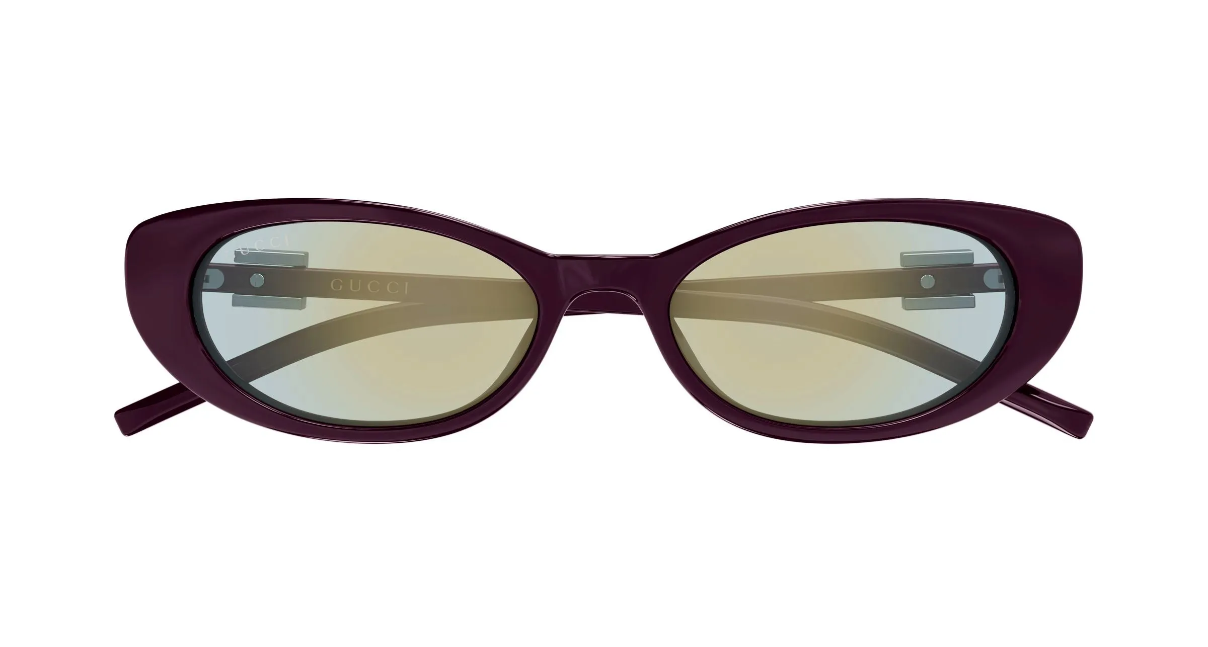 Gucci GG1680S 008 Occhiali da sole Iniettato Viola Blu Cat Eye Specchiato - immagine 2
