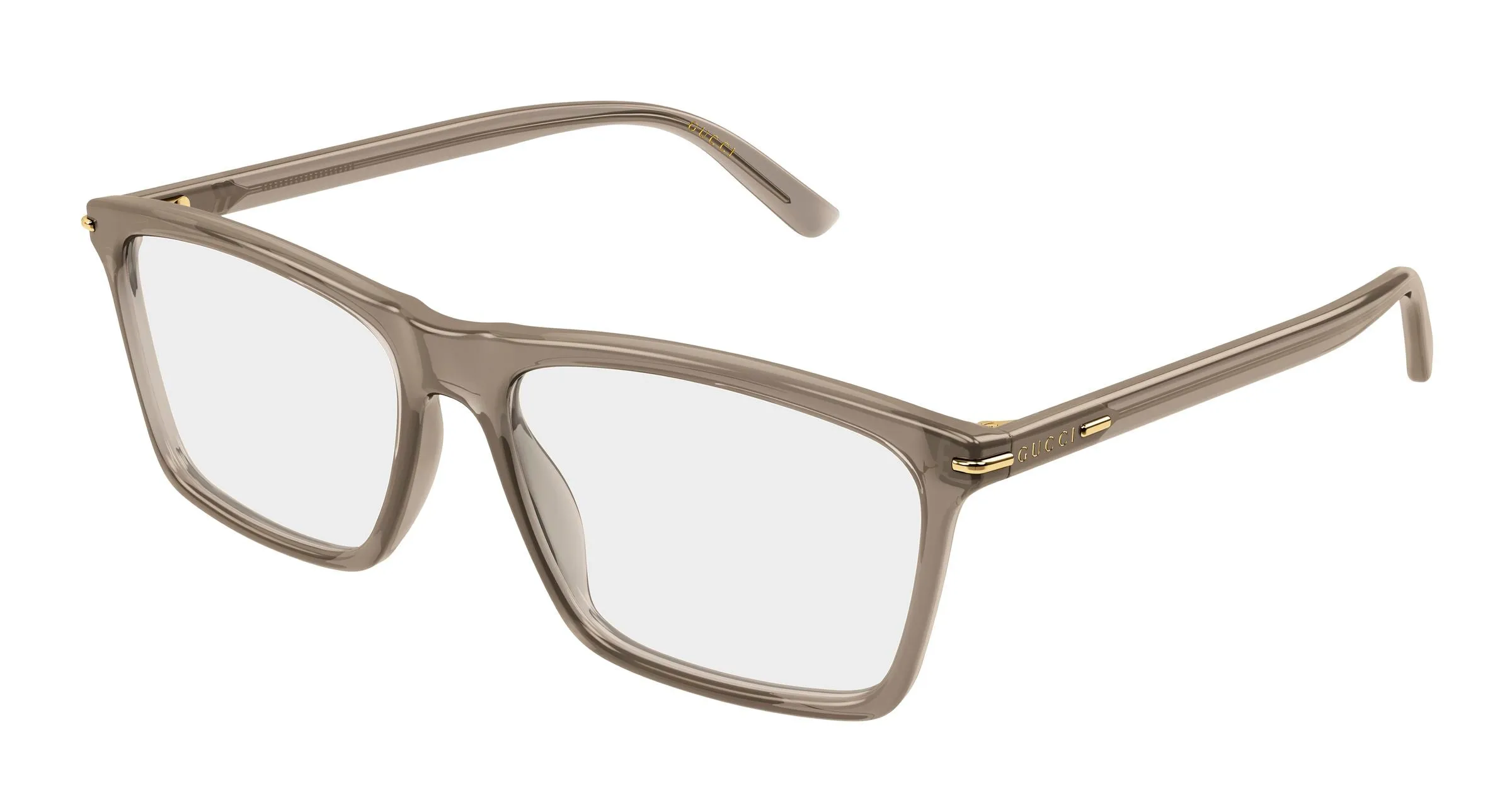 Gucci GG1445O 016 Montature da vista Acetato Marrone Trasparente Squadrata - immagine 1