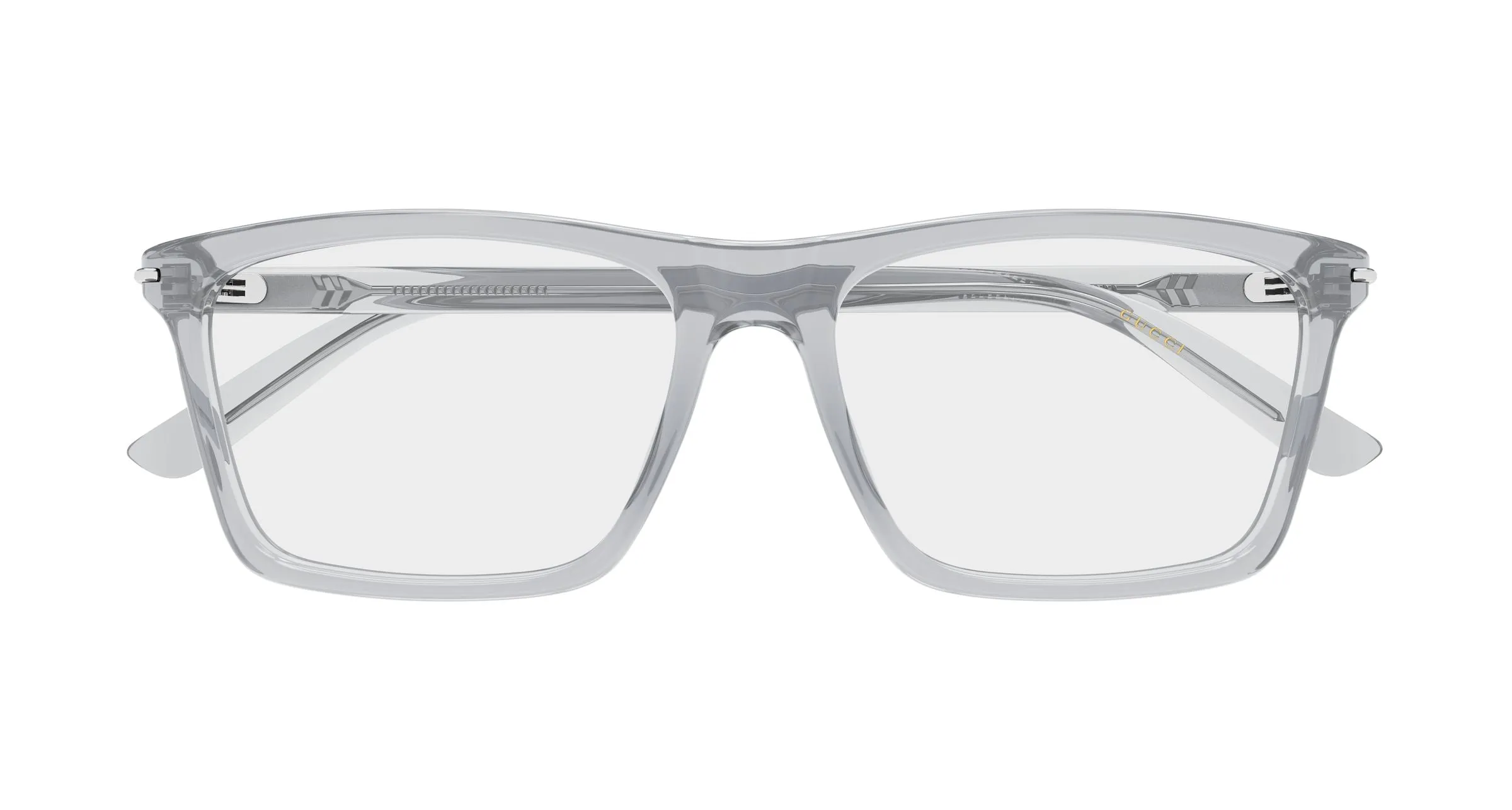 Gucci GG1445O 015 Montature da vista Acetato Grigio Trasparente Squadrata - immagine 2