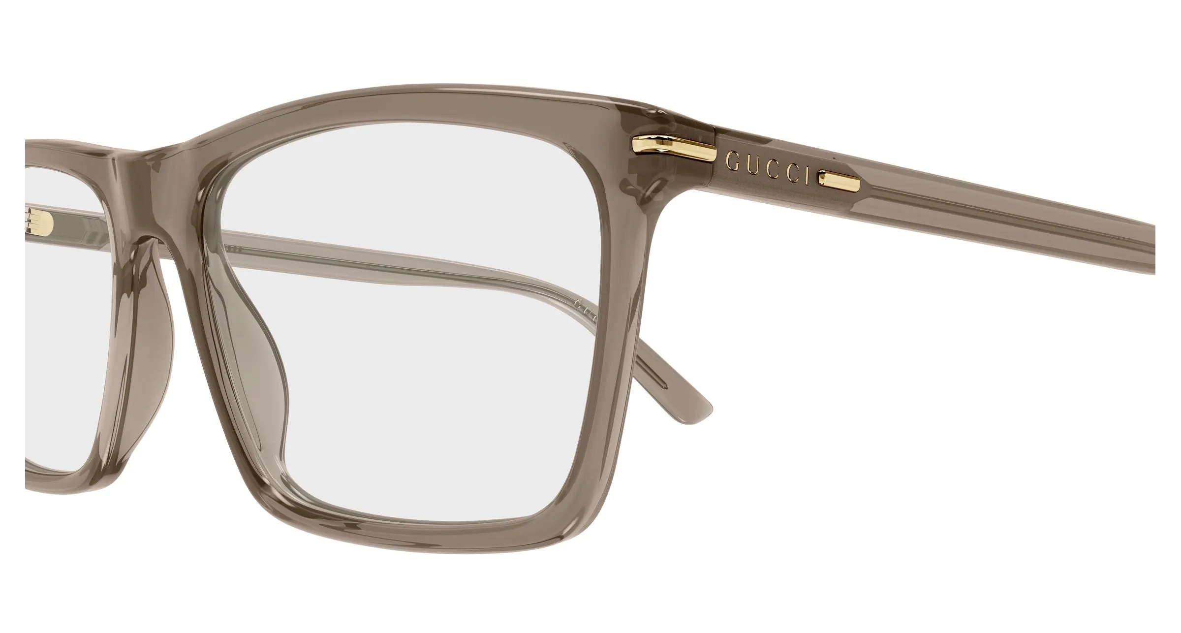 Gucci GG1445O 014 Montature da vista Acetato Marrone Trasparente Squadrata - immagine 3