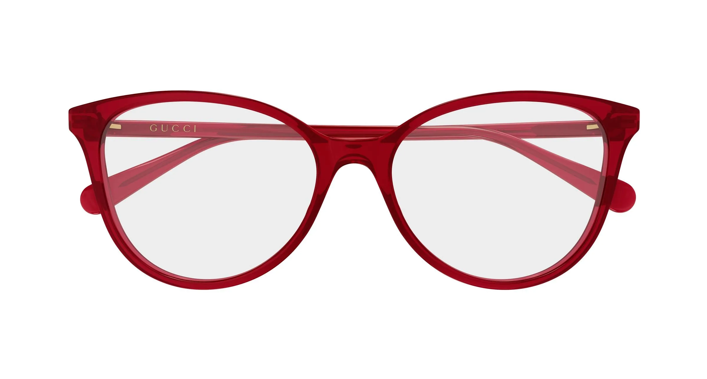 Gucci GG1359O 008 Montature da vista Acetato Rosso Trasparente Cat Eye - immagine 2