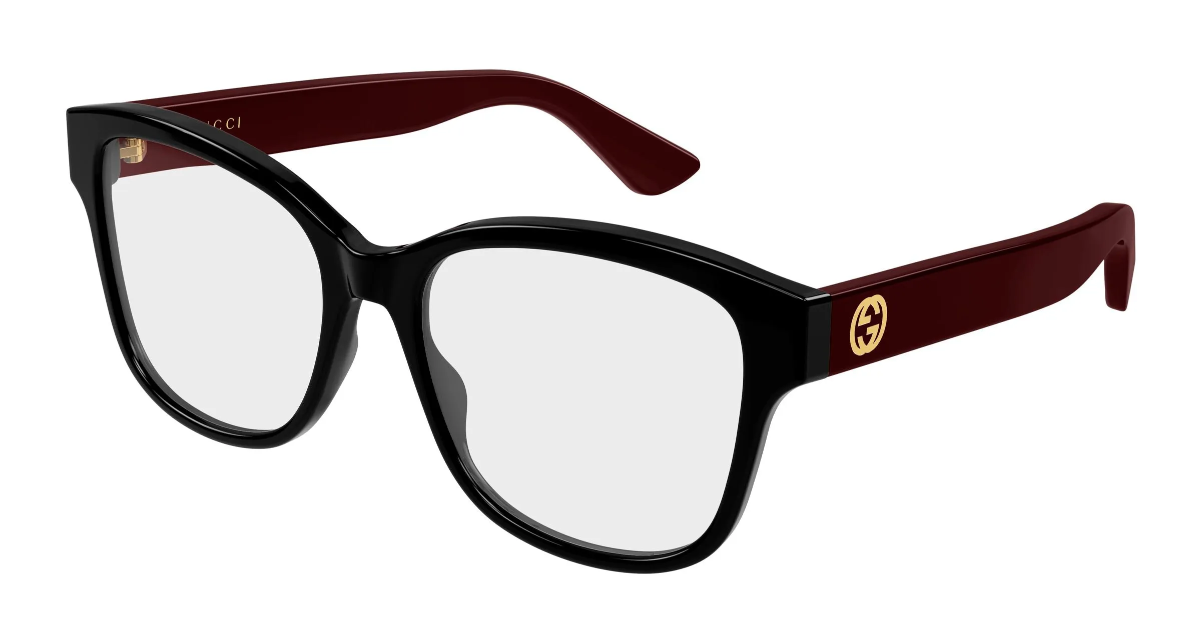 Gucci GG1340O 009 Montature da vista Iniettato Nero Trasparente Squadrata - immagine 1