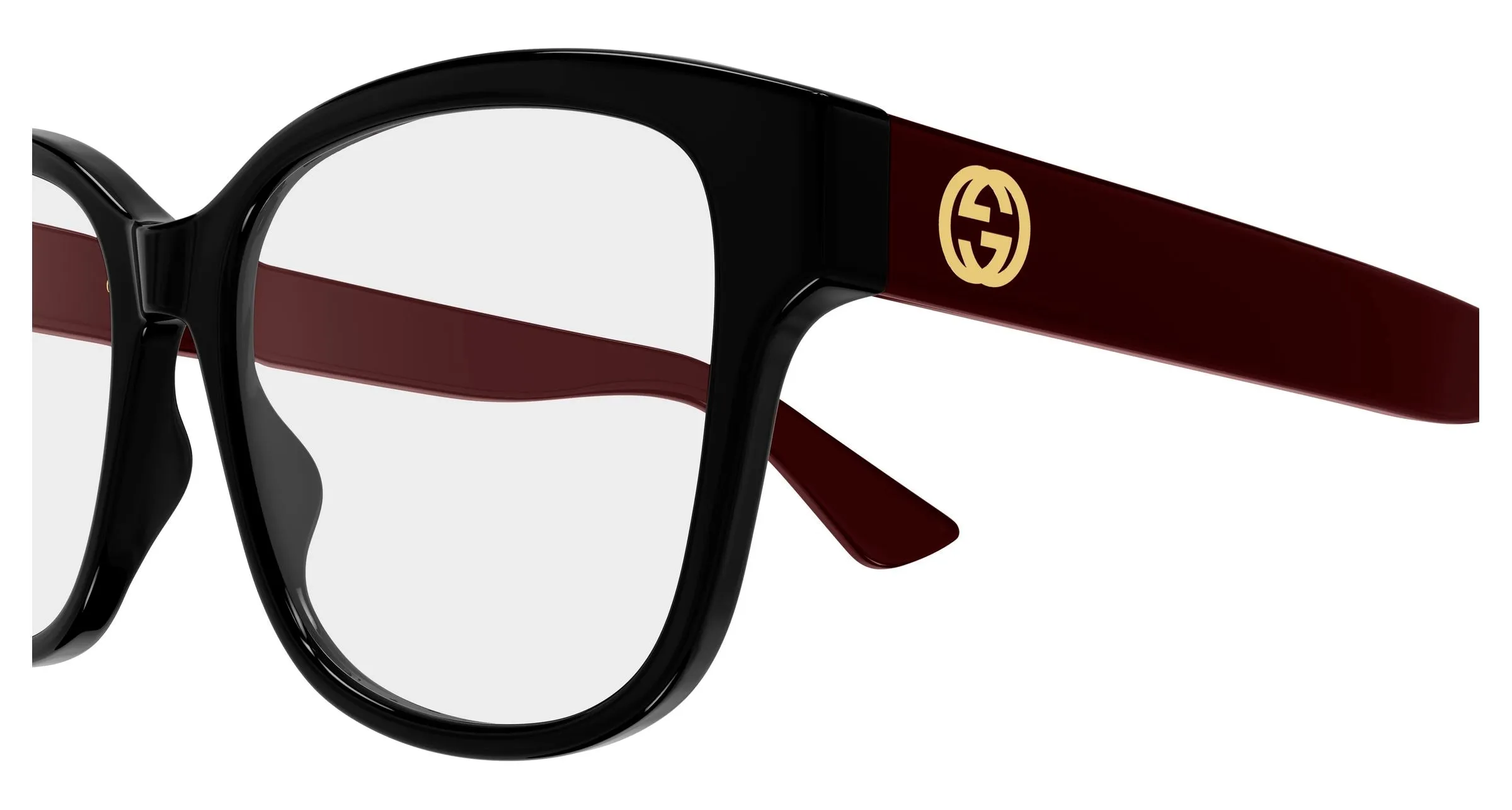Gucci GG1340O 009 Montature da vista Iniettato Nero Trasparente Squadrata - immagine 3