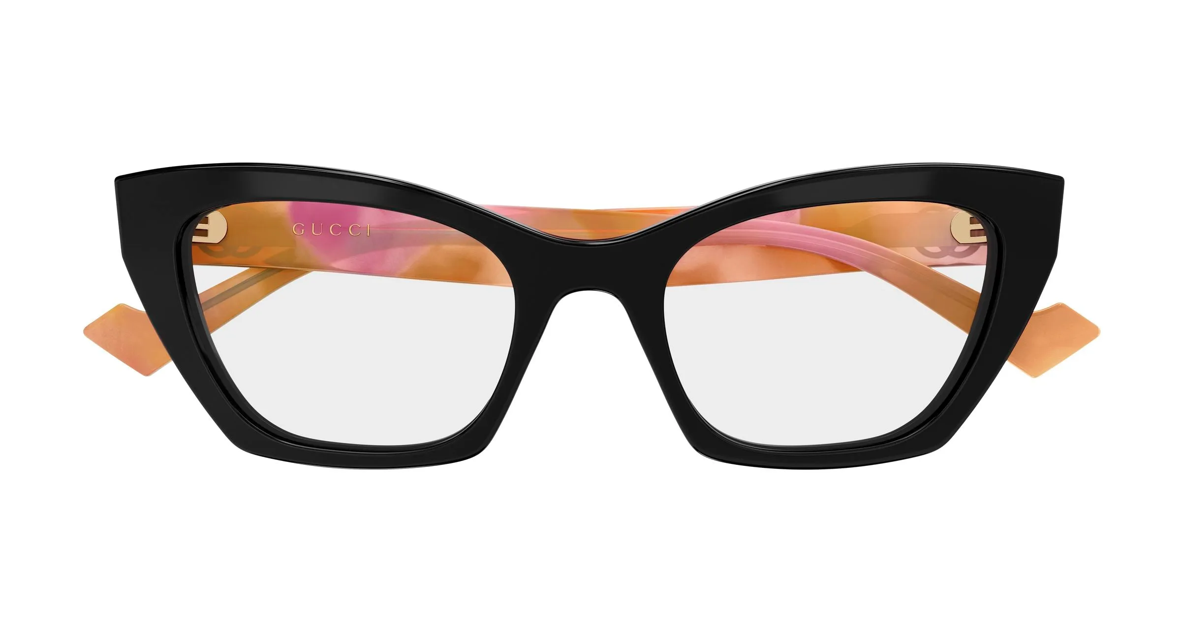 Gucci GG1334O 007 Montature da vista Acetato Nero Trasparente Cat Eye - immagine 2