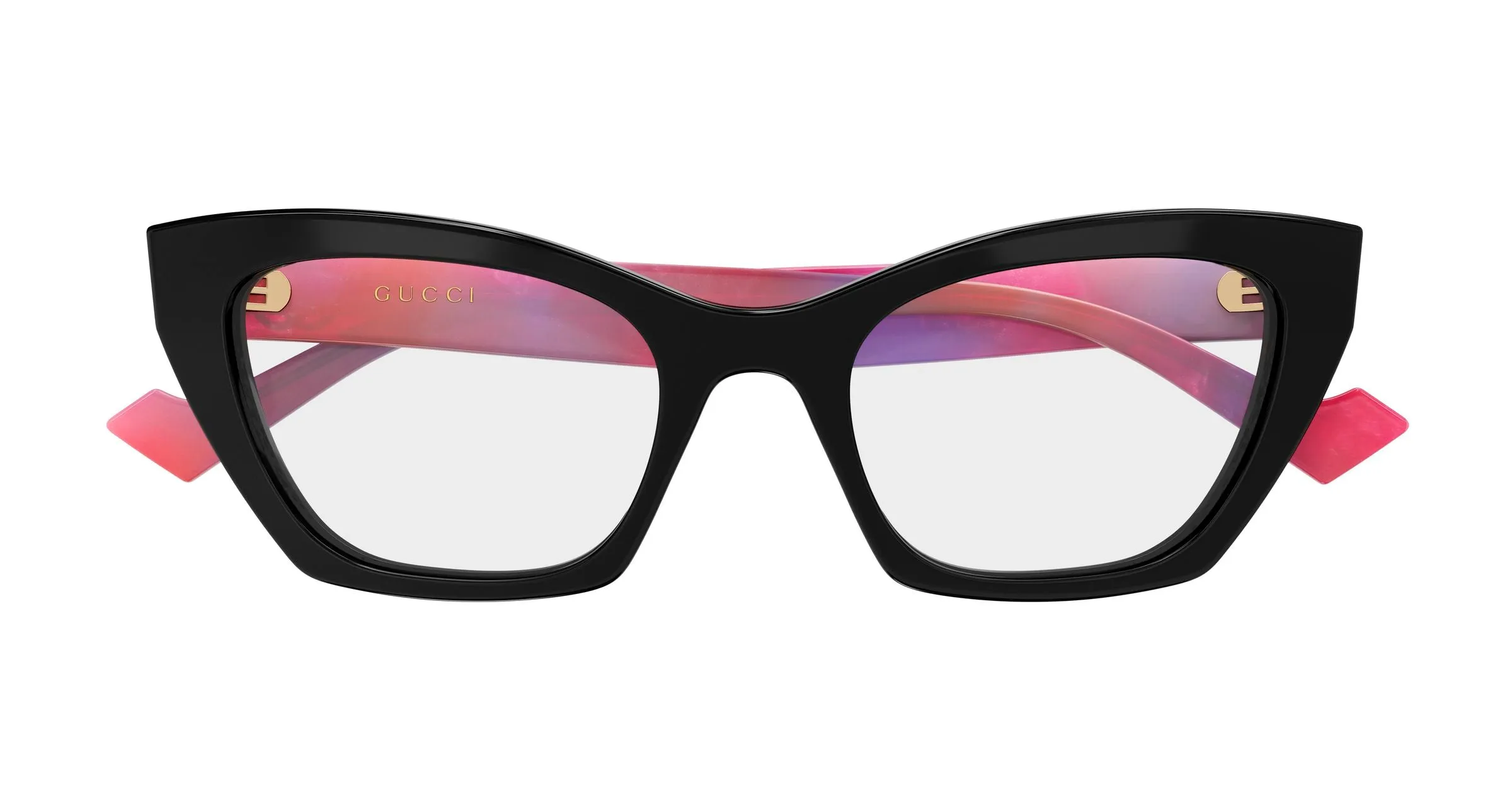 Gucci GG1334O 006 Montature da vista Acetato Nero Trasparente Cat Eye - immagine 2