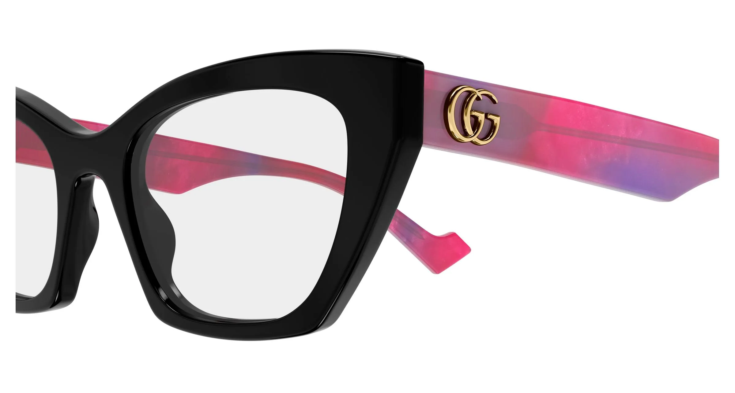 Gucci GG1334O 006 Montature da vista Acetato Nero Trasparente Cat Eye - immagine 3