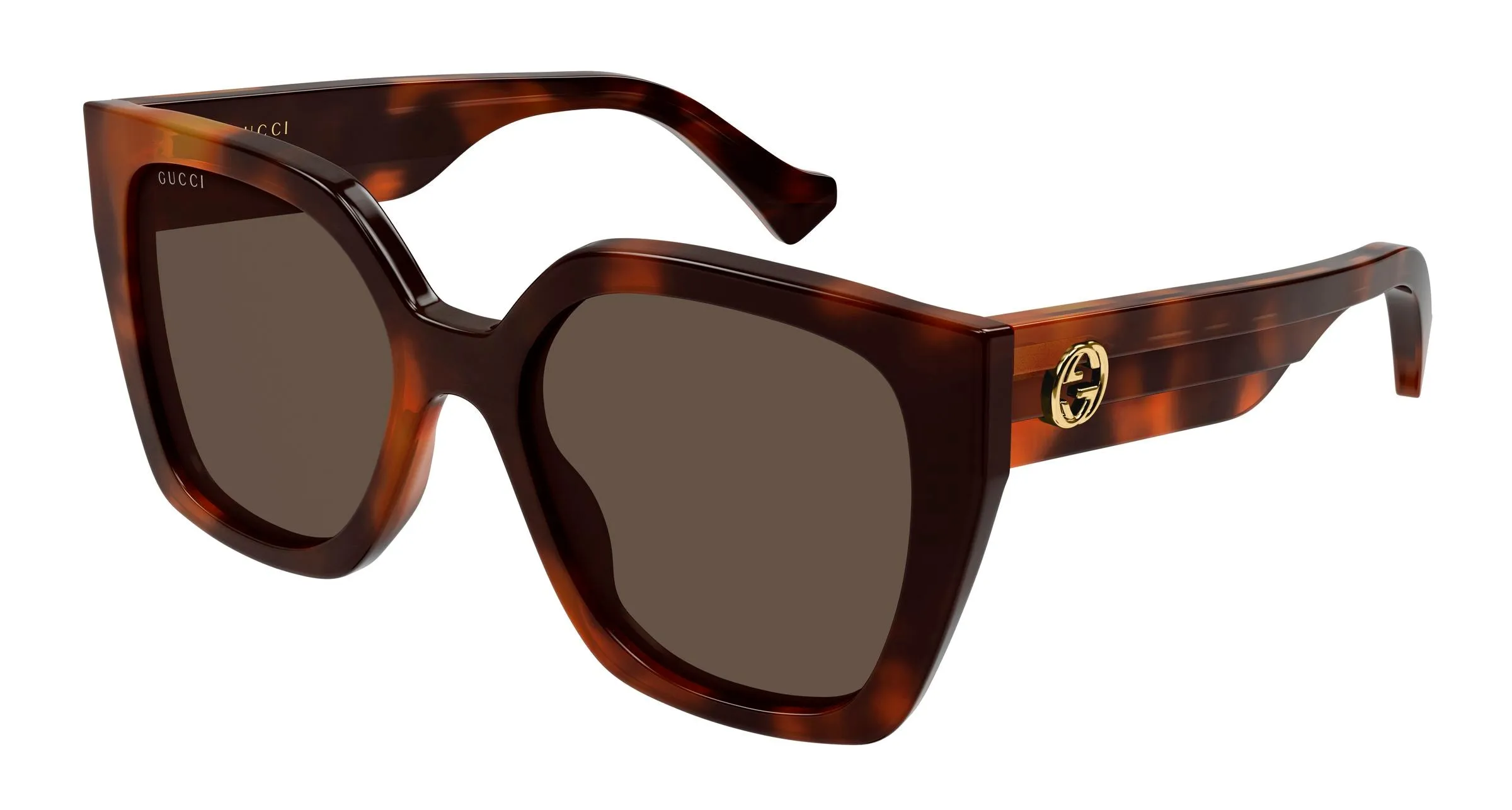 Gucci GG1300S 005 Occhiali da sole Acetato Havana Marrone Farfalla - immagine 1