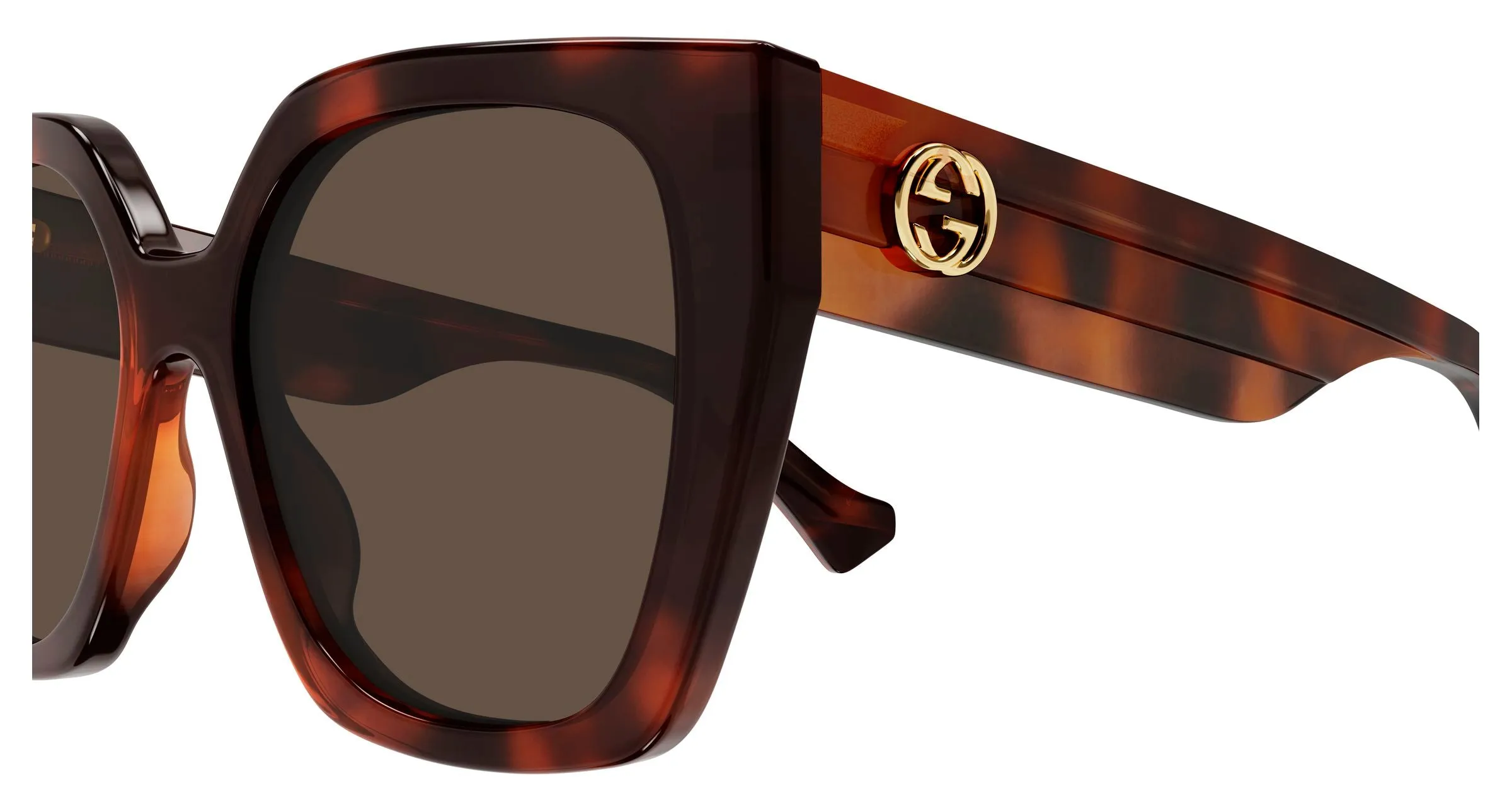 Gucci GG1300S 005 Occhiali da sole Acetato Havana Marrone Farfalla - immagine 3