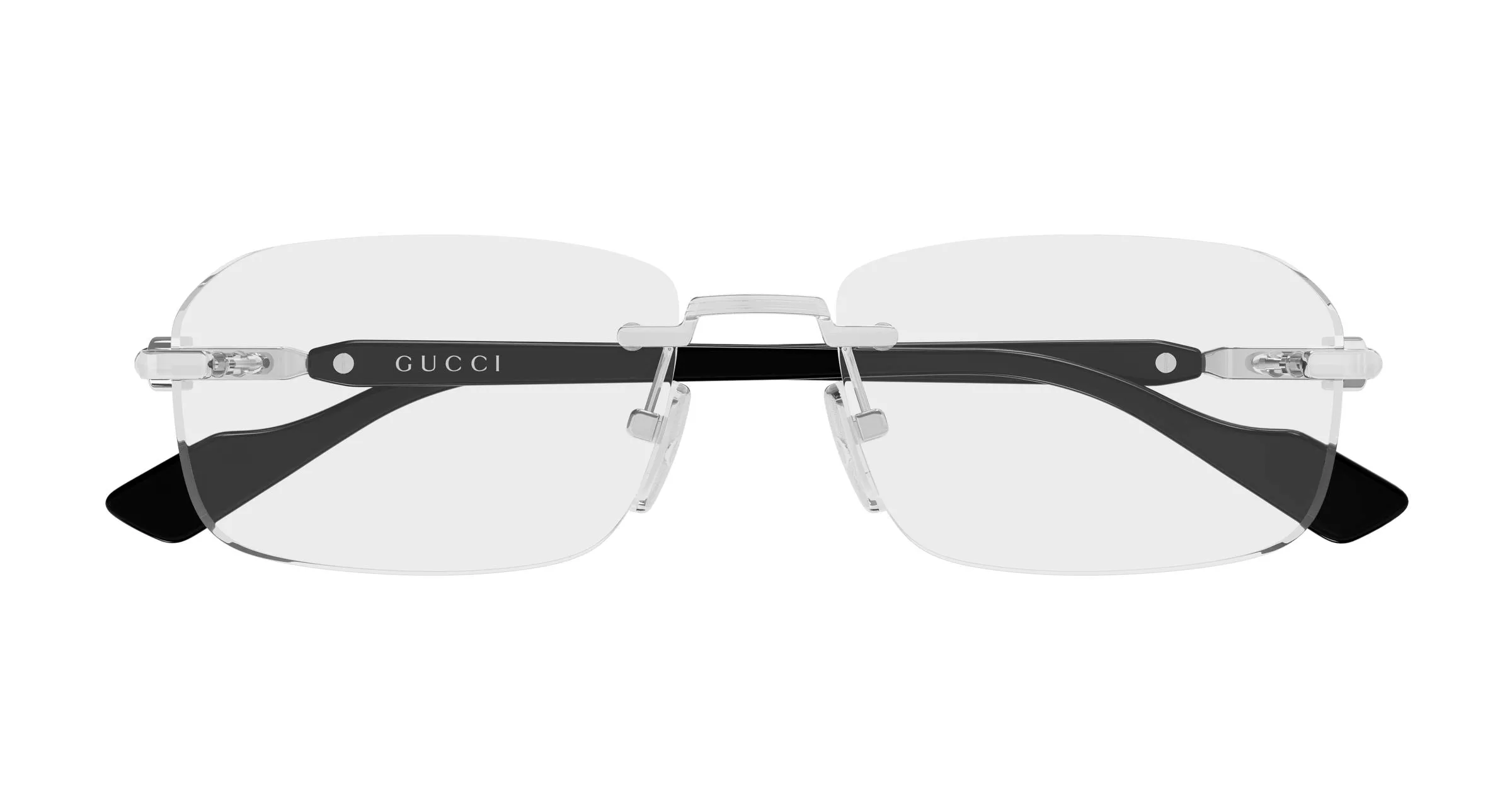 Gucci GG1221O 008 Montature da vista Metallo Argento Trasparente Squadrata - immagine 2