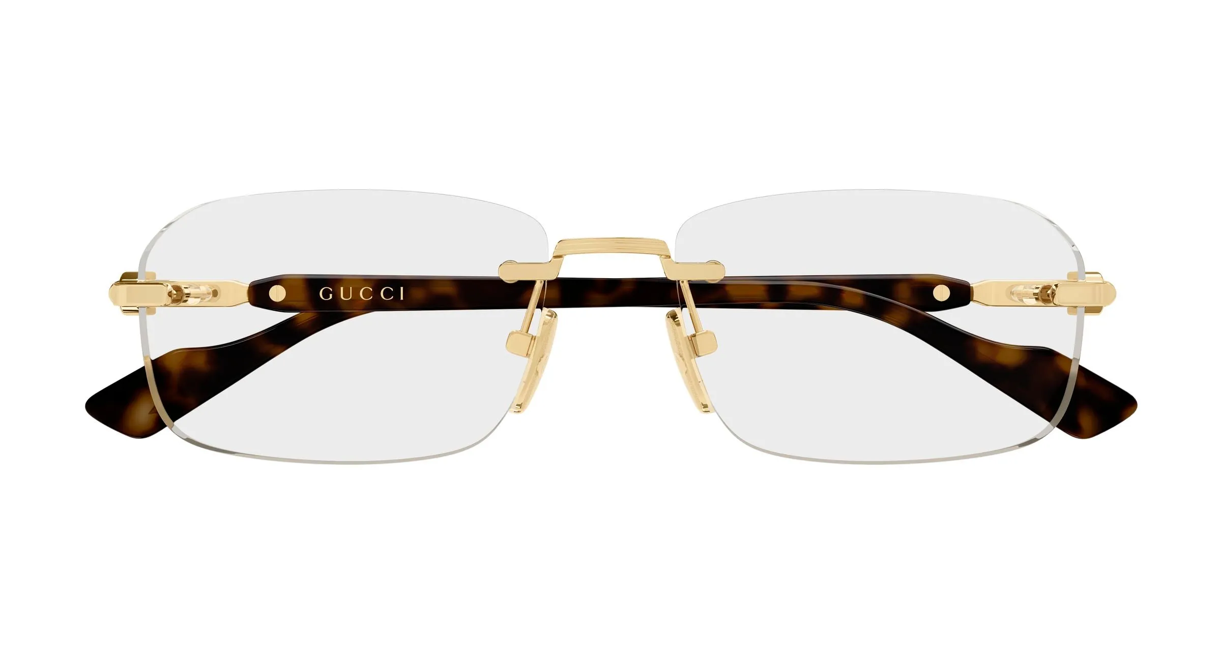 Gucci GG1221O 007 Montature da vista Metallo Oro Trasparente Squadrata - immagine 2