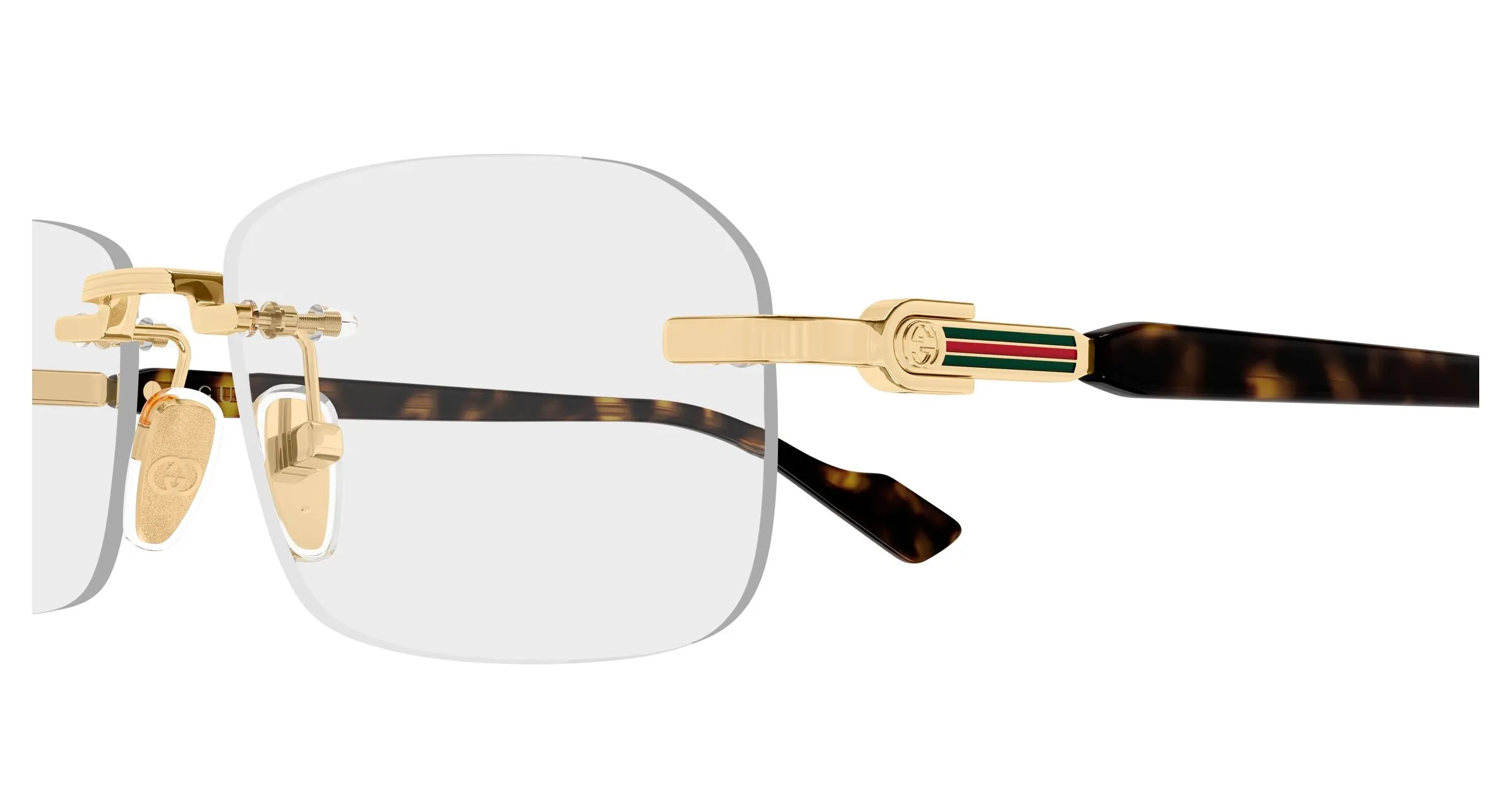 Gucci GG1221O 007 Montature da vista Metallo Oro Trasparente Squadrata - immagine 3