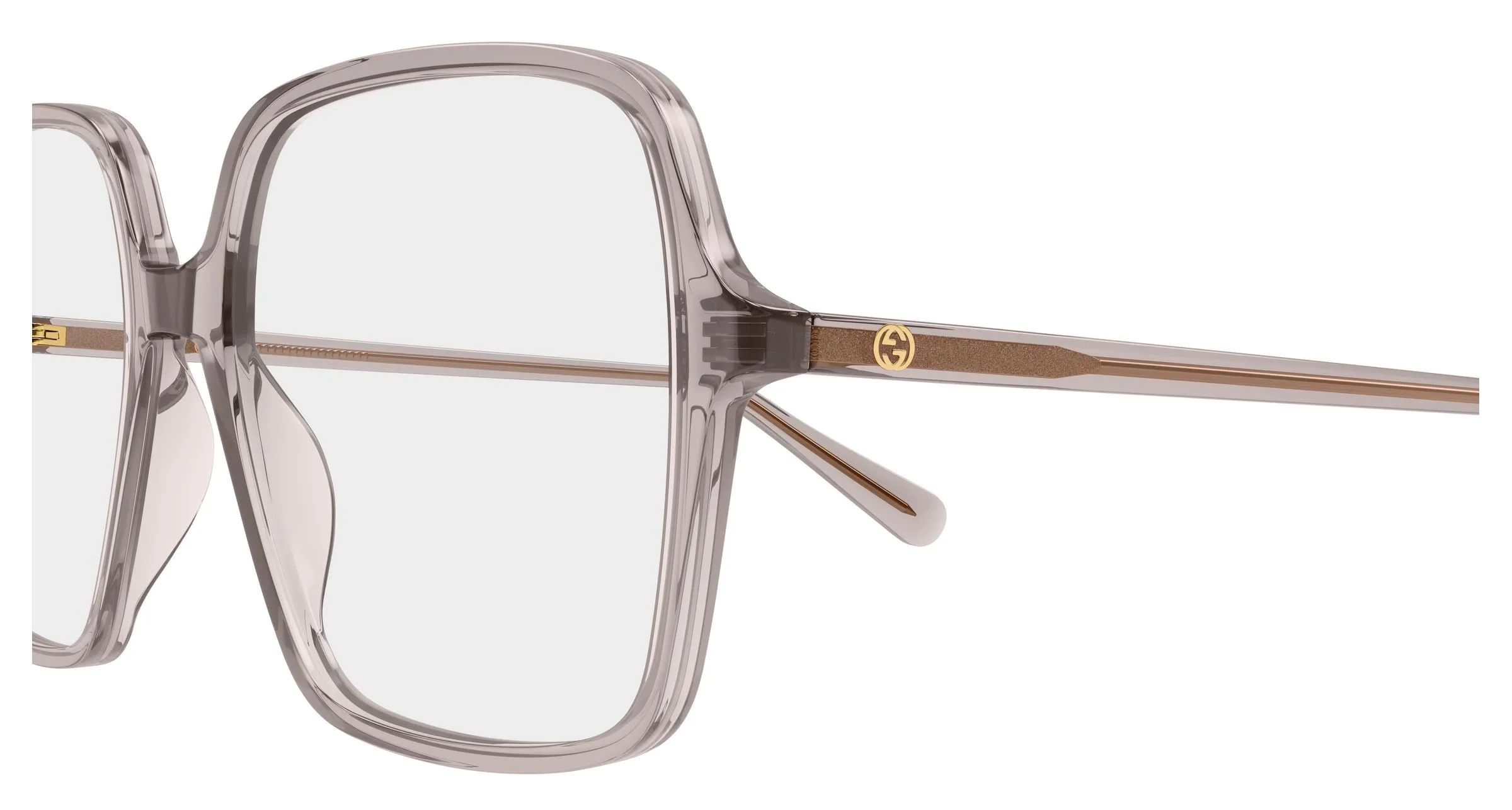 Gucci GG1003O 012 Montature da vista Acetato Grigio Trasparente Squadrata - immagine 3