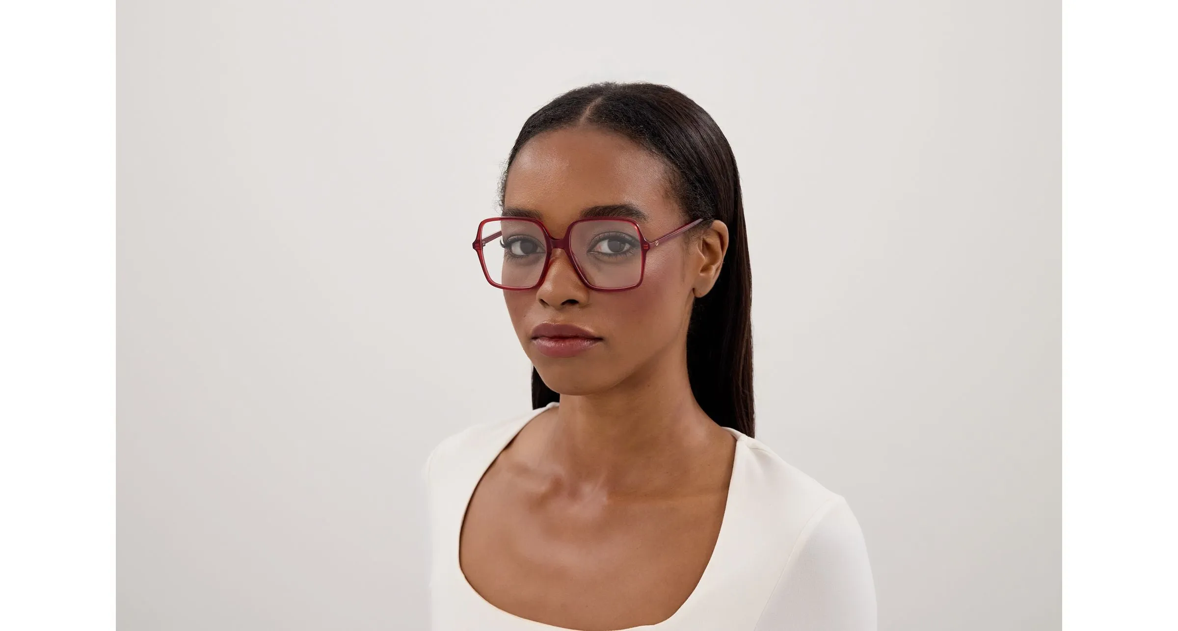 Gucci GG1003O 011 Montature da vista Acetato Rosso Trasparente Squadrata - immagine 4
