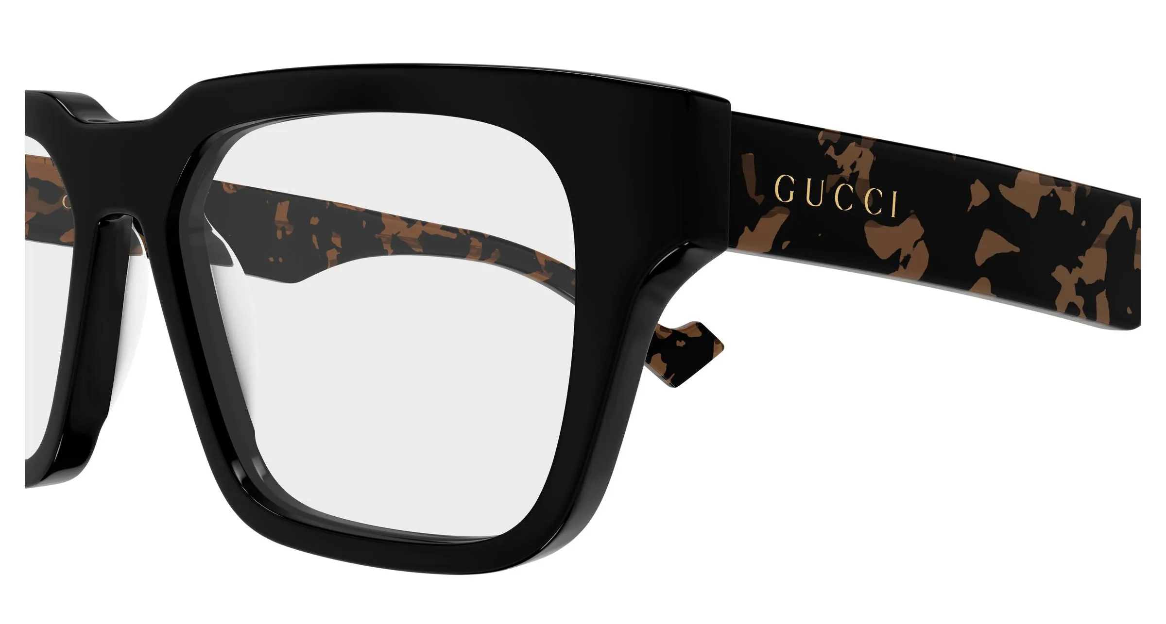 Gucci GG0963O 010 Montature da vista Acetato Nero Trasparente Squadrata - immagine 3