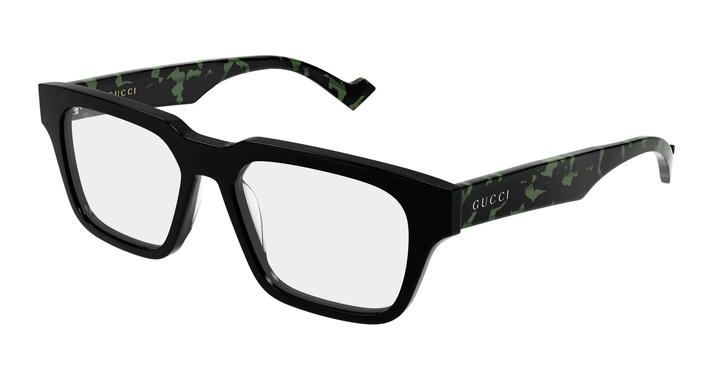 Gucci GG0963O 009 Montature da vista Acetato Nero Trasparente Squadrata - immagine 1