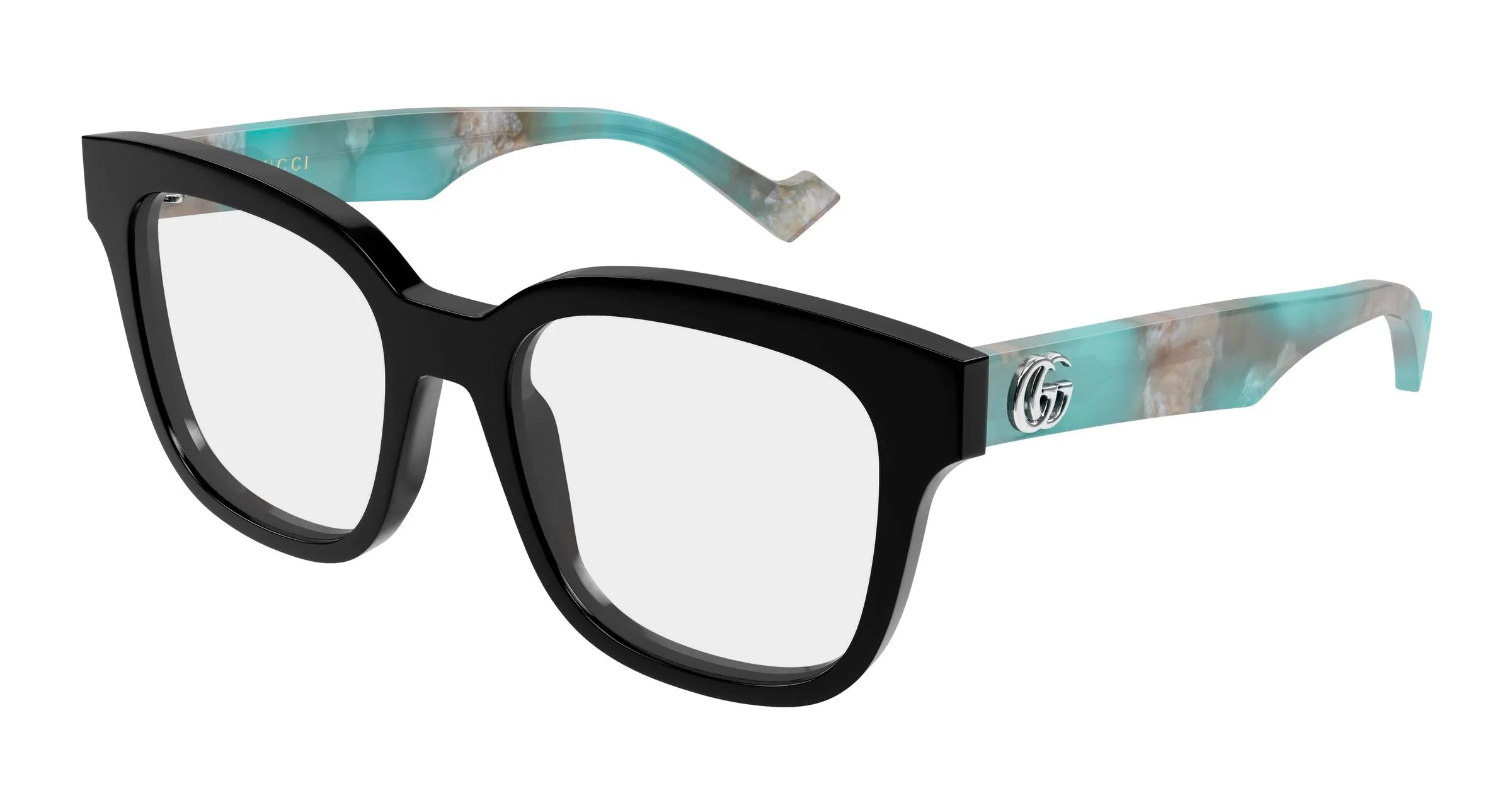 Gucci GG0958O 017 Montature da vista Acetato Nero Trasparente Squadrata - immagine 1