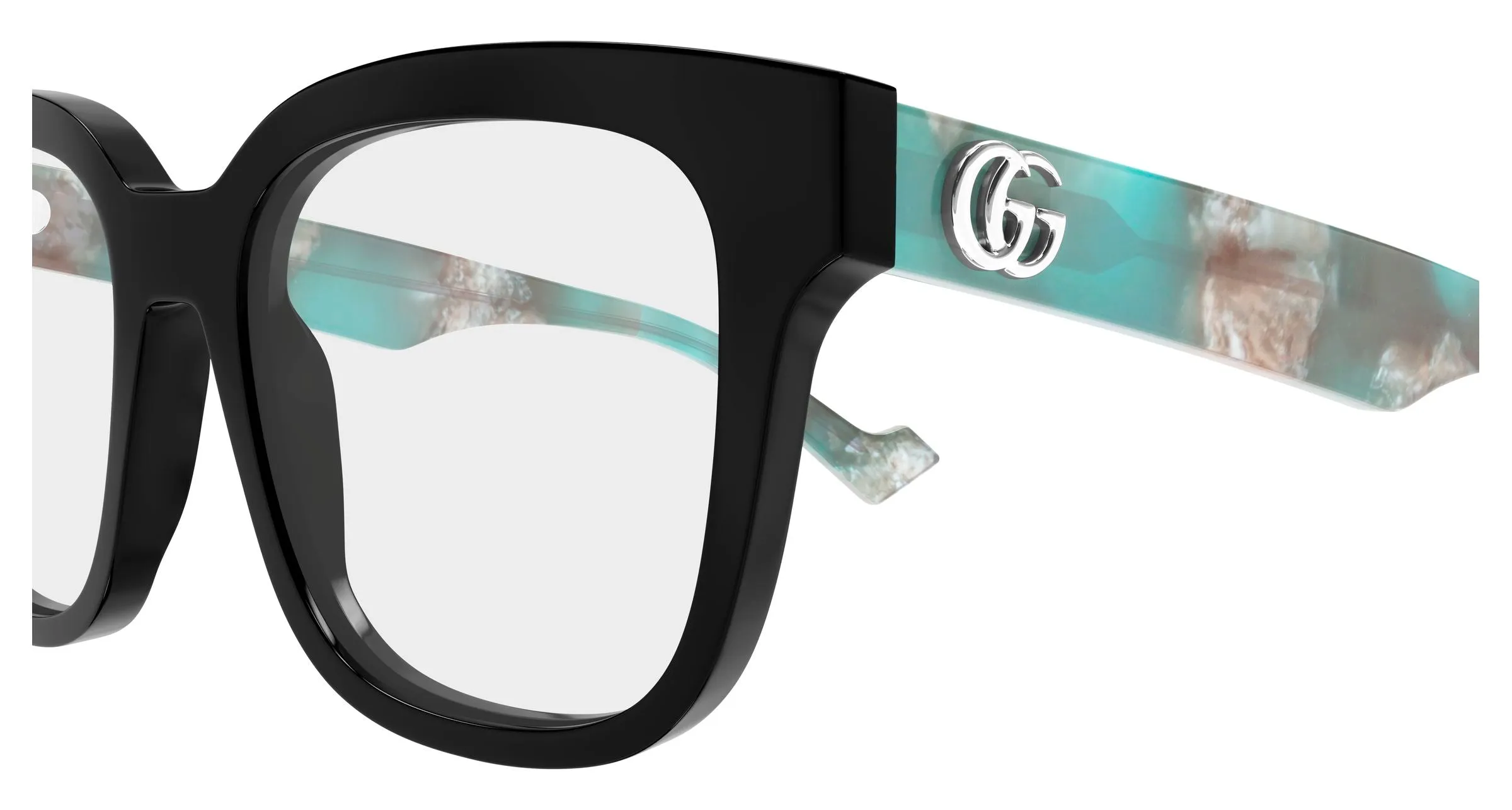Gucci GG0958O 017 Montature da vista Acetato Nero Trasparente Squadrata - immagine 3
