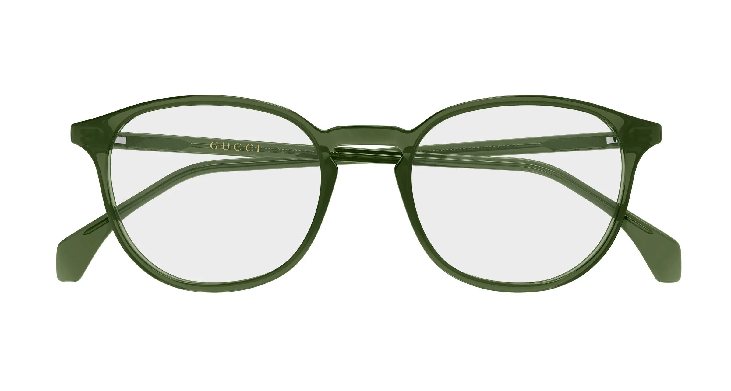 Gucci GG0551O 025 Montature da vista Acetato Verde Trasparente Rotonda - immagine 2