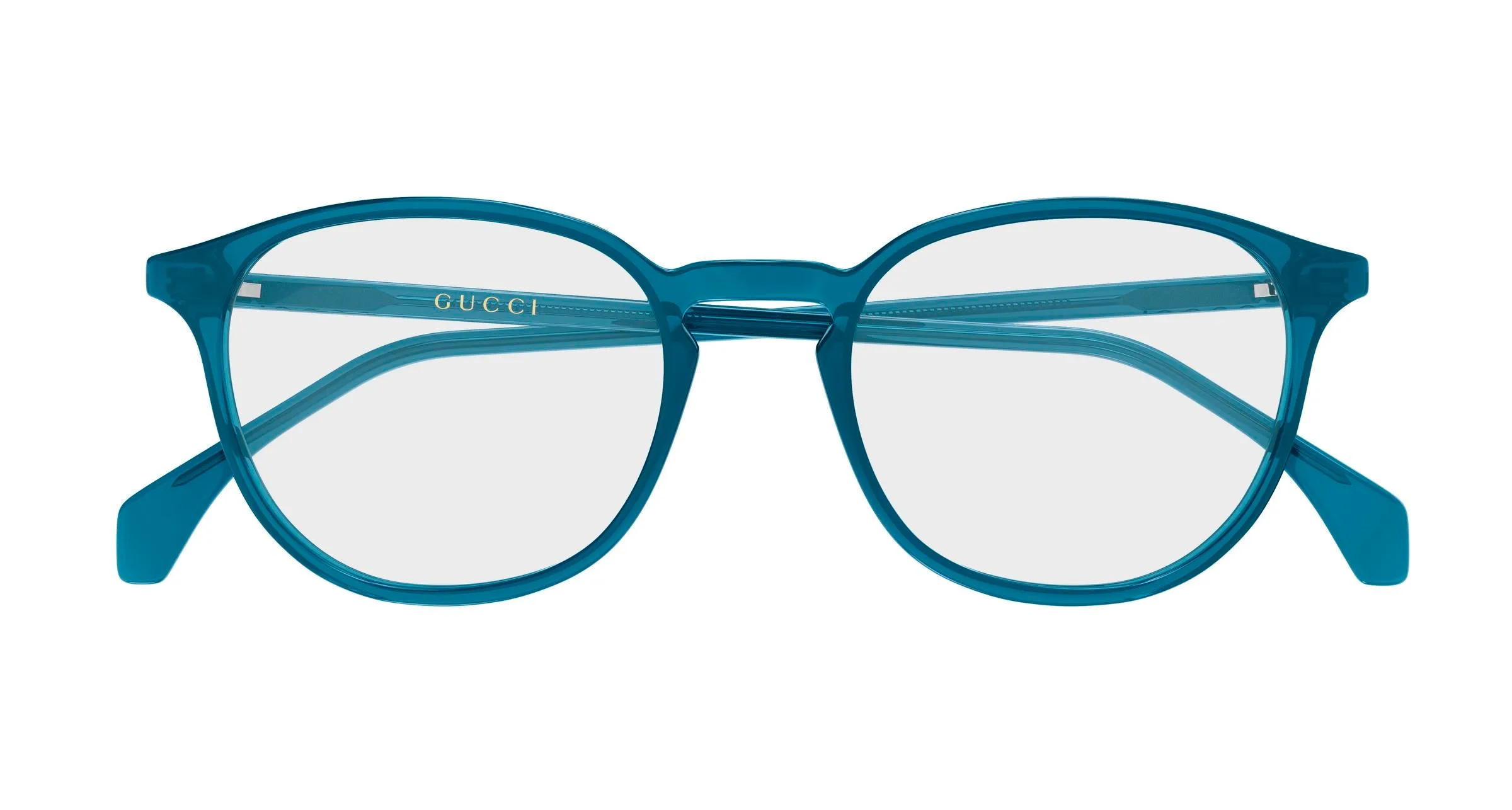 Gucci GG0551O 024 Montature da vista Acetato Blu Trasparente Rotonda - immagine 2